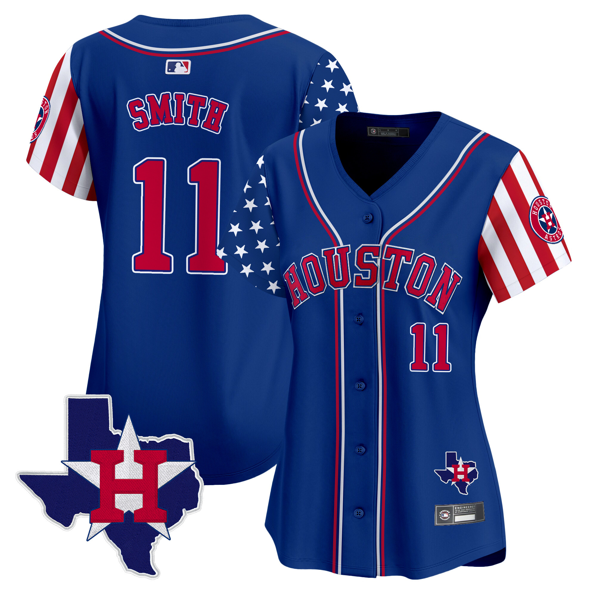 Women's Houston Astros 2025 Independence Day Vapor Premier Limited Jersey V2 - All Stitched - Image 26