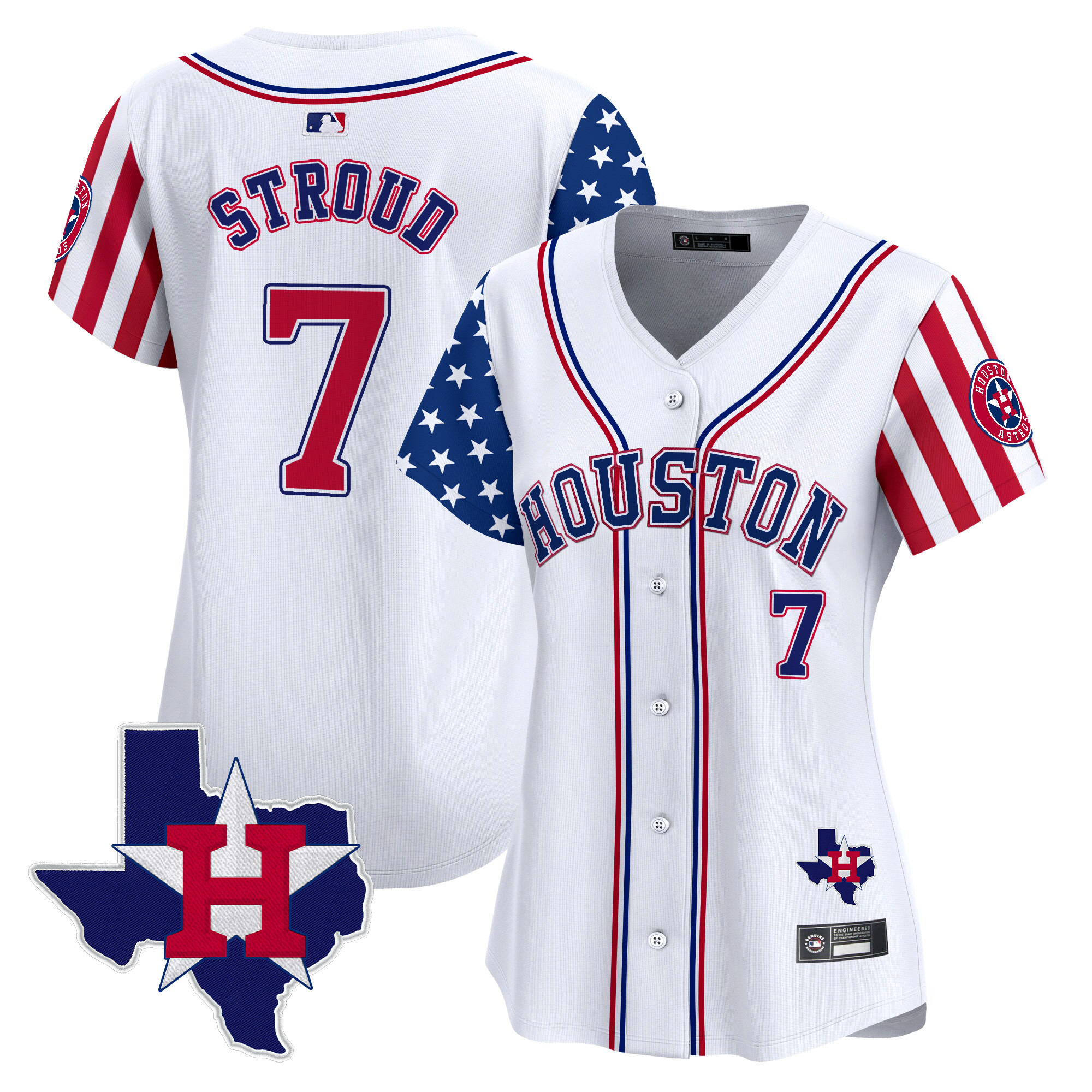 Women's Houston Astros 2025 Independence Day Vapor Premier Limited Jersey V2 - All Stitched - Image 4