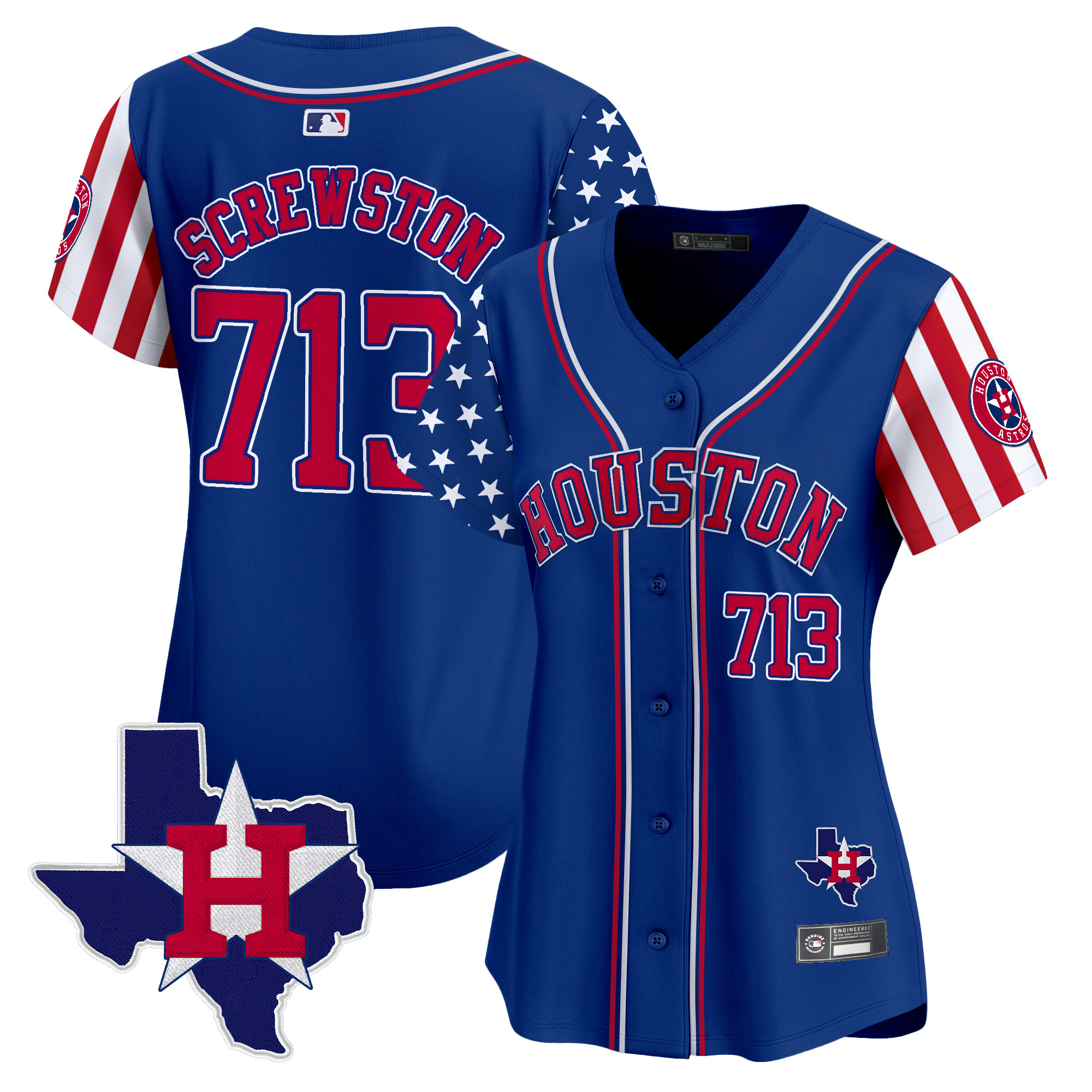 Women's Houston Astros 2025 Independence Day Vapor Premier Limited Jersey V2 - All Stitched - Image 24