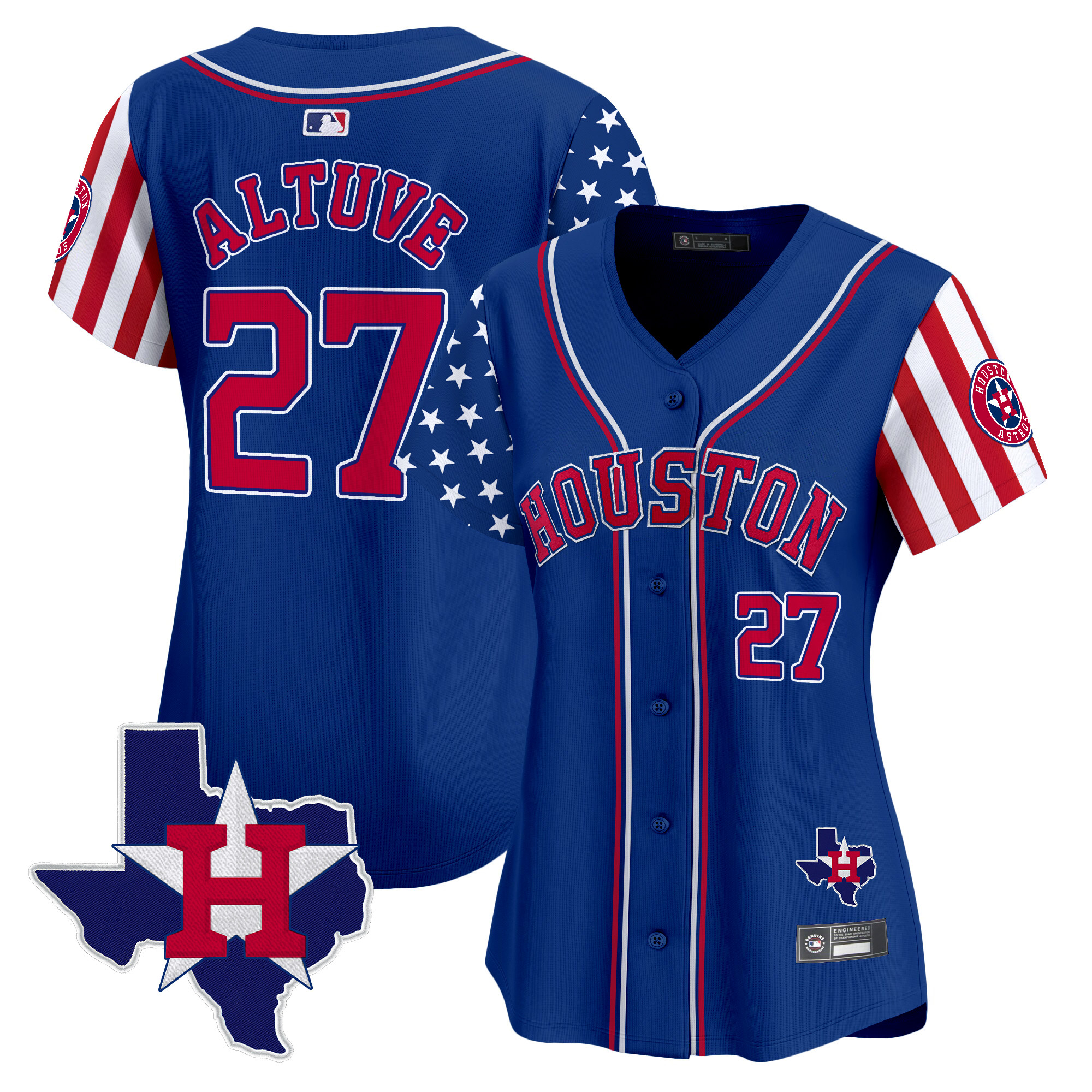 Women's Houston Astros 2025 Independence Day Vapor Premier Limited Jersey V2 - All Stitched - Image 19