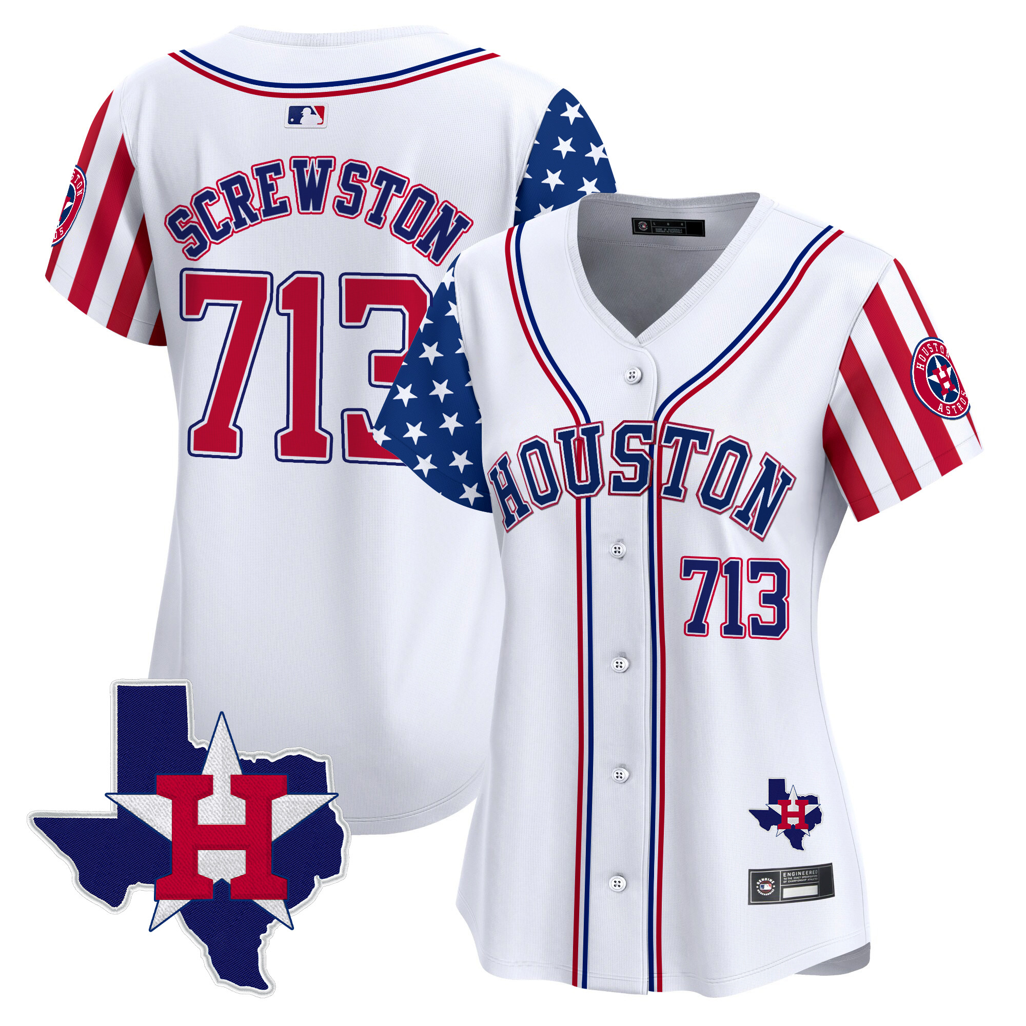 Women's Houston Astros 2025 Independence Day Vapor Premier Limited Jersey V2 - All Stitched - Image 6