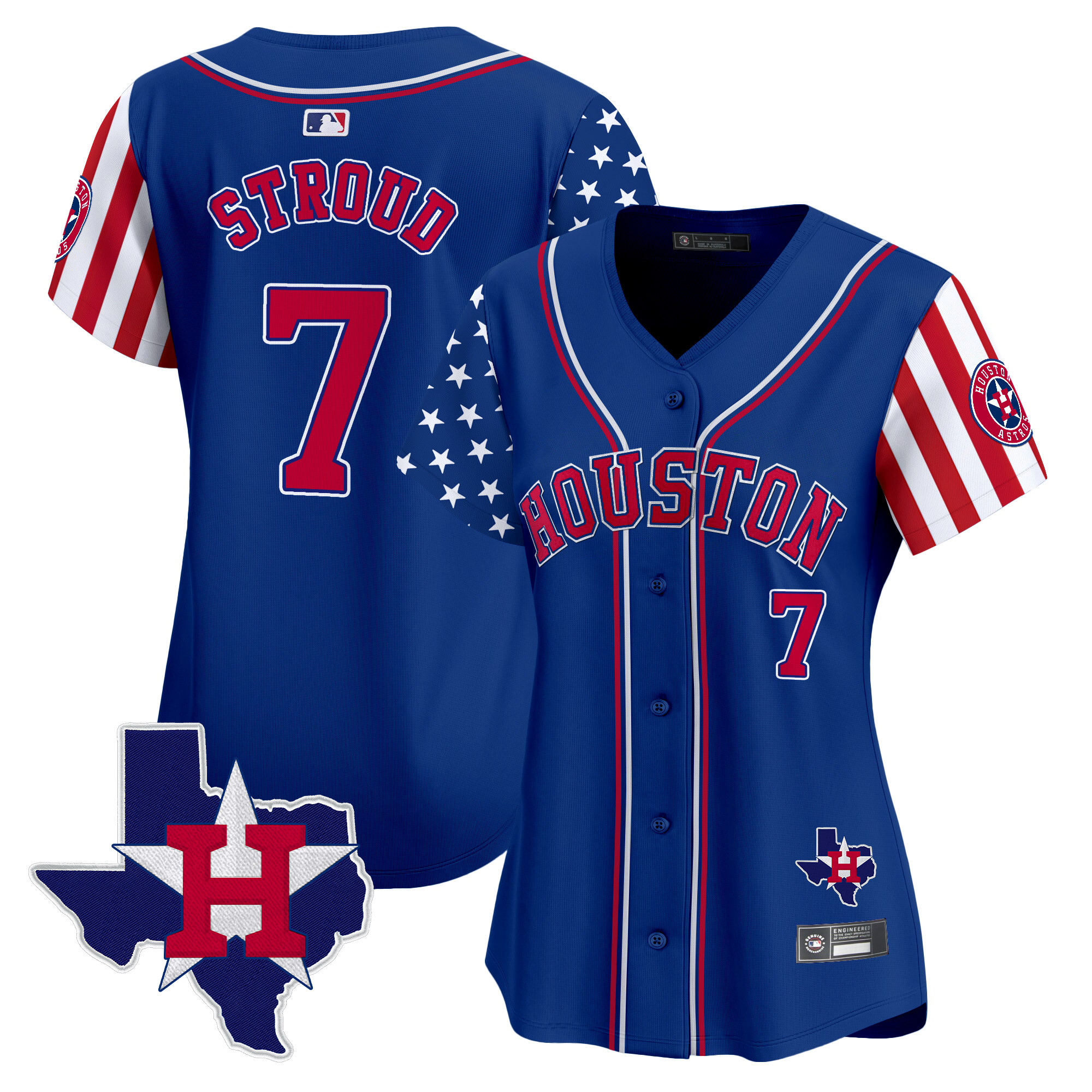 Women's Houston Astros 2025 Independence Day Vapor Premier Limited Jersey V2 - All Stitched - Image 22