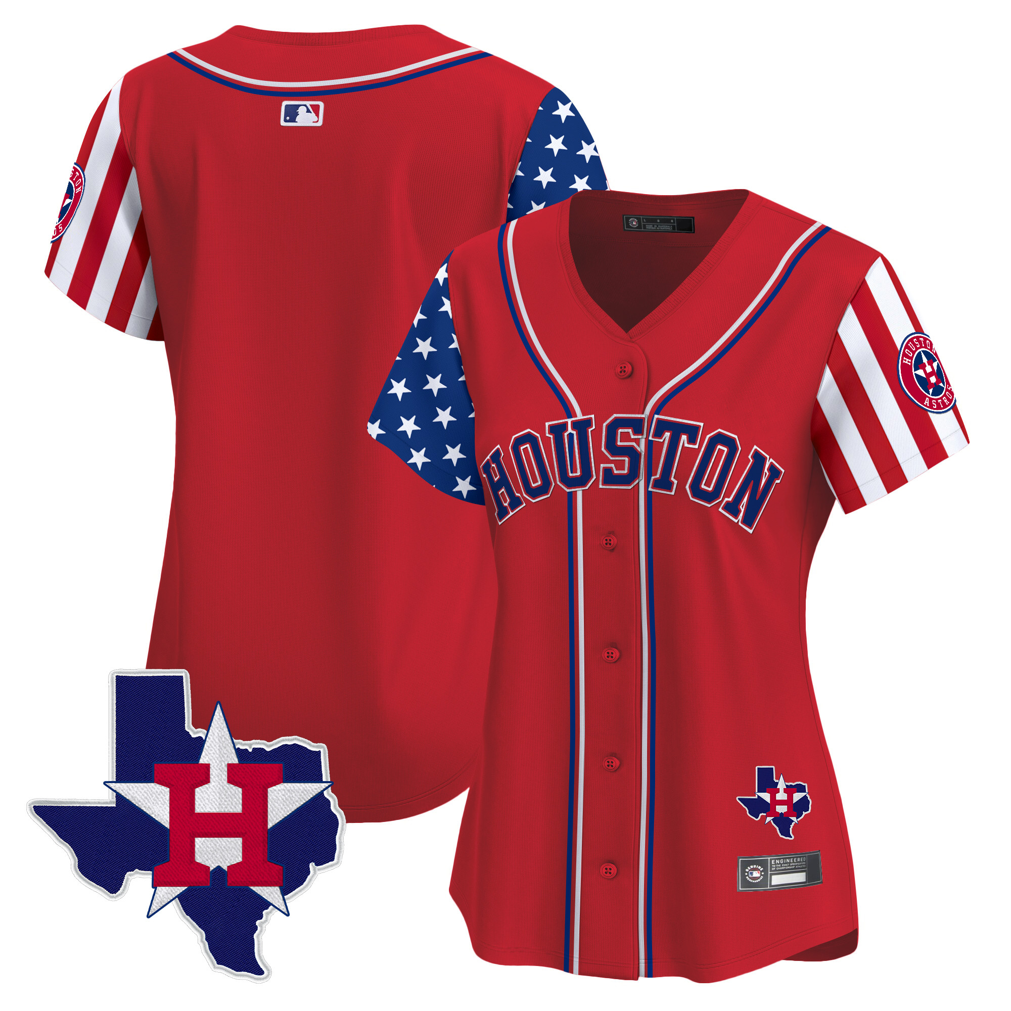 Women's Houston Astros 2025 Independence Day Vapor Premier Limited Jersey V2 - All Stitched - Image 18