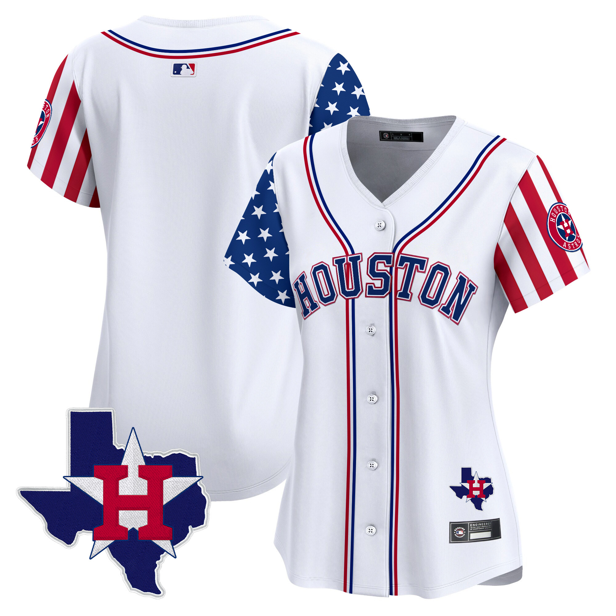Women's Houston Astros 2025 Independence Day Vapor Premier Limited Jersey V2 - All Stitched - Image 9