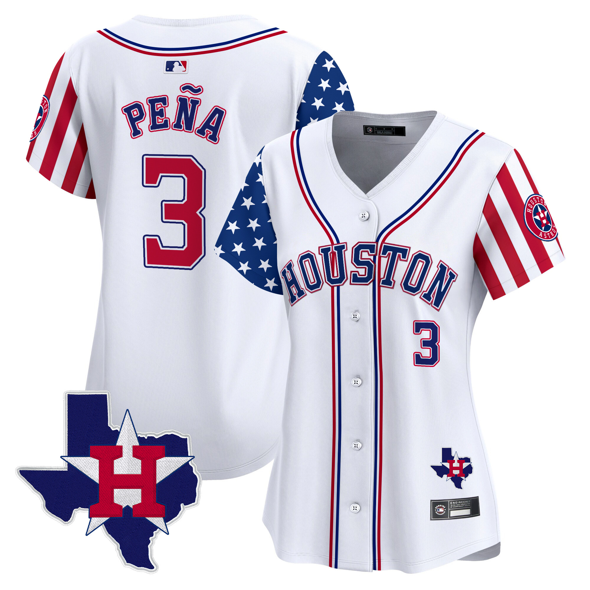 Women's Houston Astros 2025 Independence Day Vapor Premier Limited Jersey V2 - All Stitched - Image 2