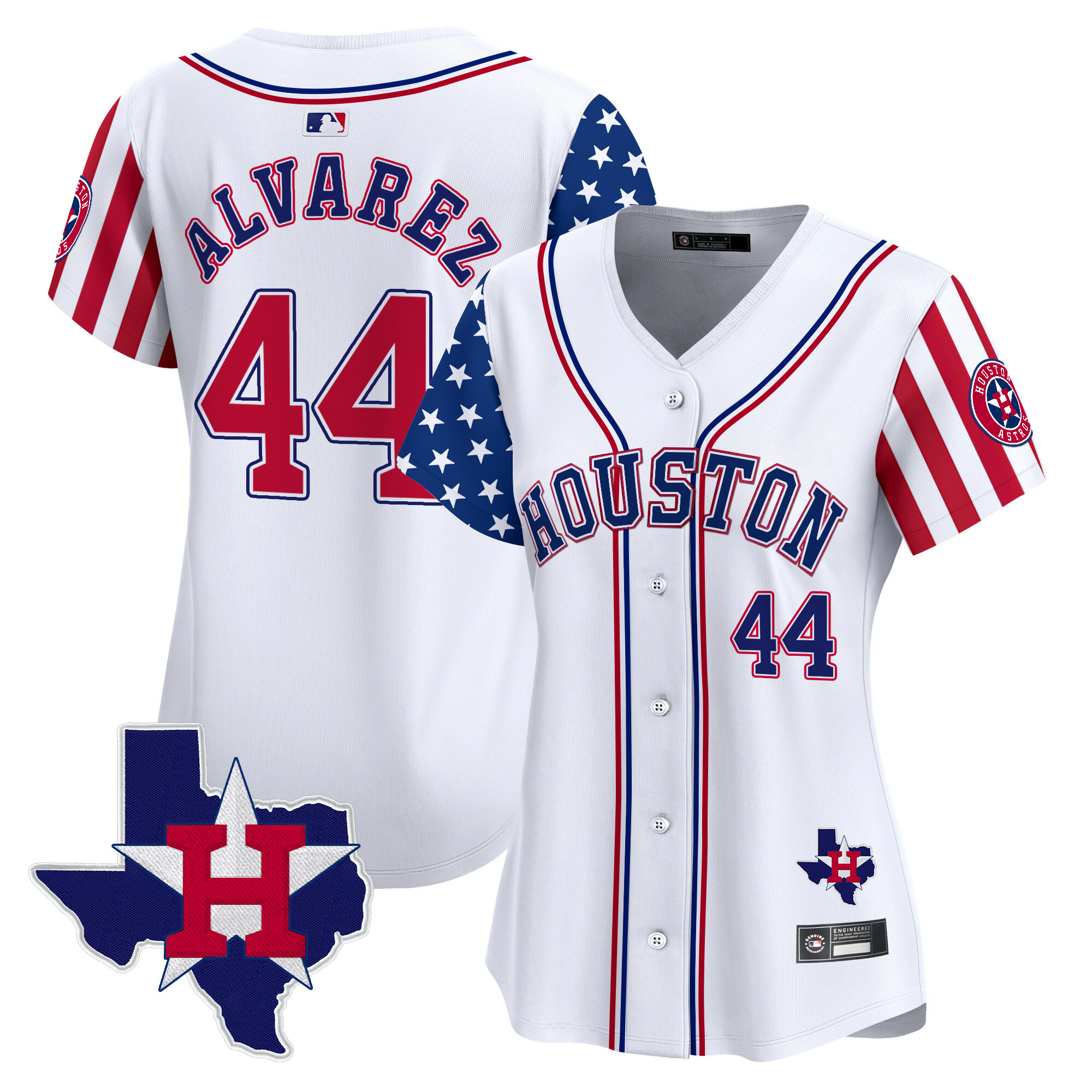 Women's Houston Astros 2025 Independence Day Vapor Premier Limited Jersey V2 - All Stitched - Image 3