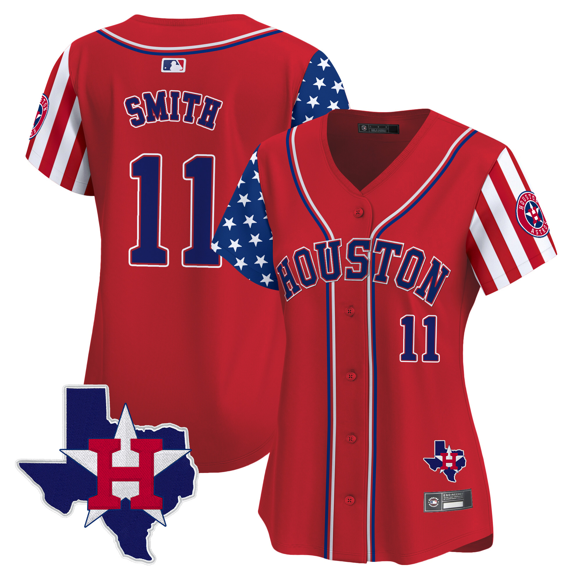 Women's Houston Astros 2025 Independence Day Vapor Premier Limited Jersey V2 - All Stitched - Image 17