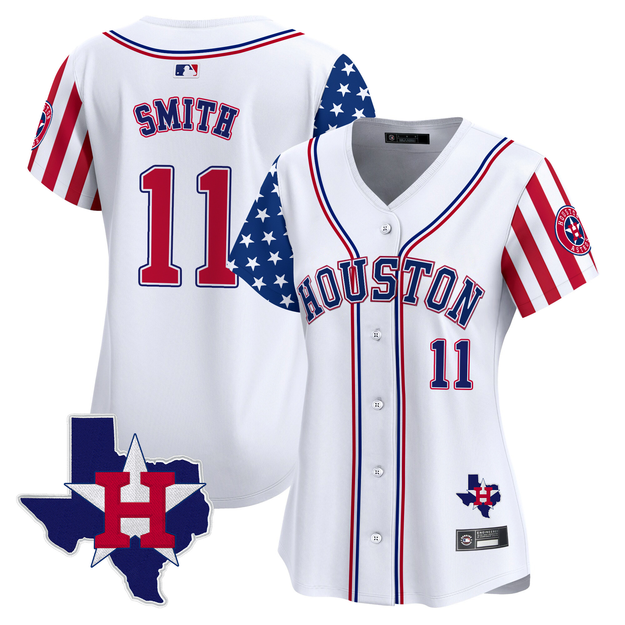 Women's Houston Astros 2025 Independence Day Vapor Premier Limited Jersey V2 - All Stitched - Image 8