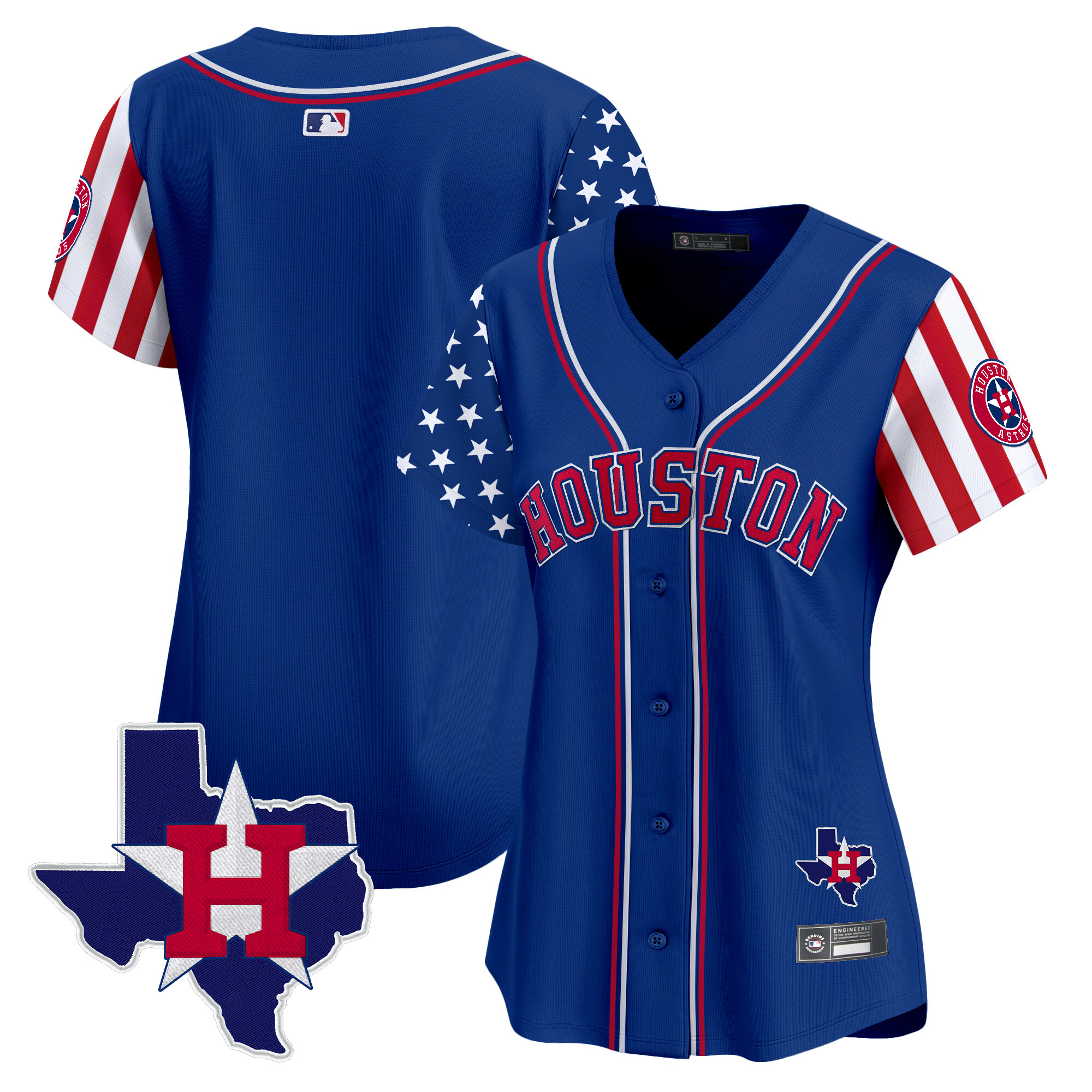Women's Houston Astros 2025 Independence Day Vapor Premier Limited Jersey V2 - All Stitched - Image 27