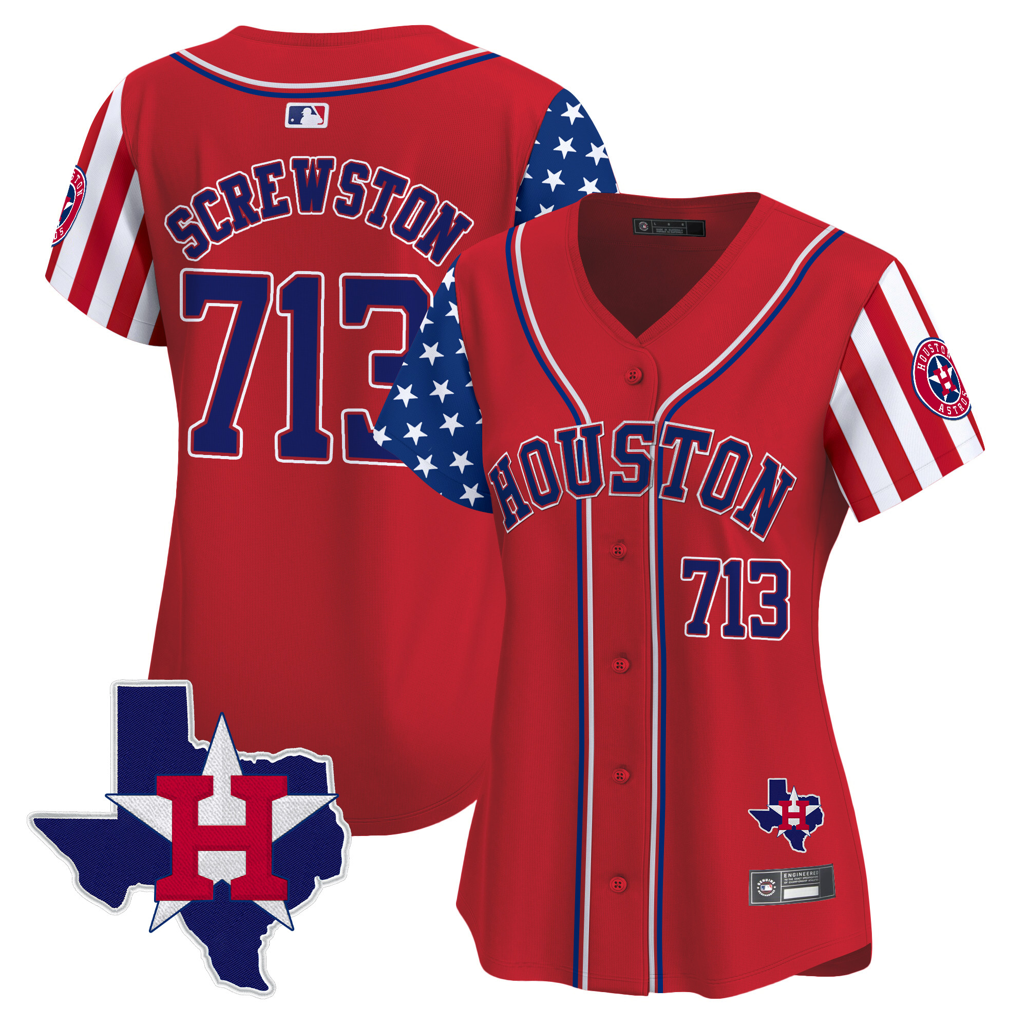 Women's Houston Astros 2025 Independence Day Vapor Premier Limited Jersey V2 - All Stitched - Image 15