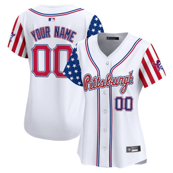 Pittsburgh Pirates 2025 Independence Day Vapor Premier Limited Custom Jersey - All Stitched - Image 4