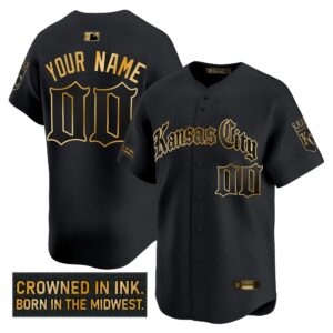 Kansas City Royals 'Gothic Crown Edition' Gold Vapor Premier Limited Custom Jersey - All Stitched