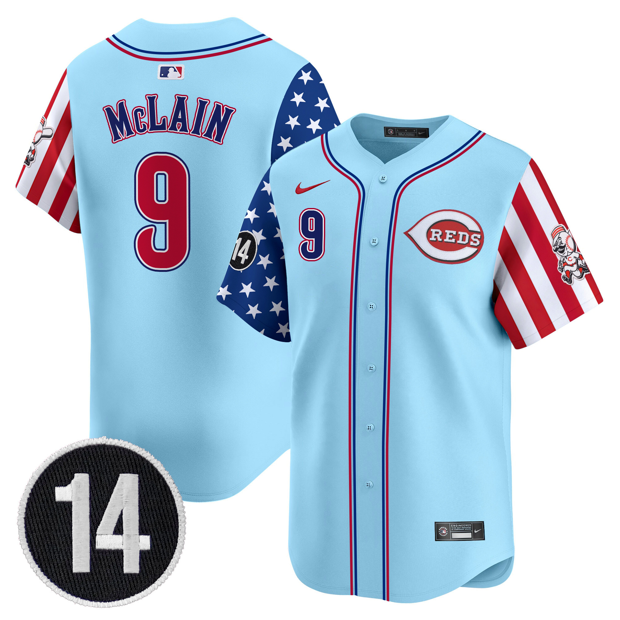 Men's Cincinnati Reds 2025 Independence Day Vapor Premier Limited Jersey - Pete Rose Patch - All Stitched - Image 34