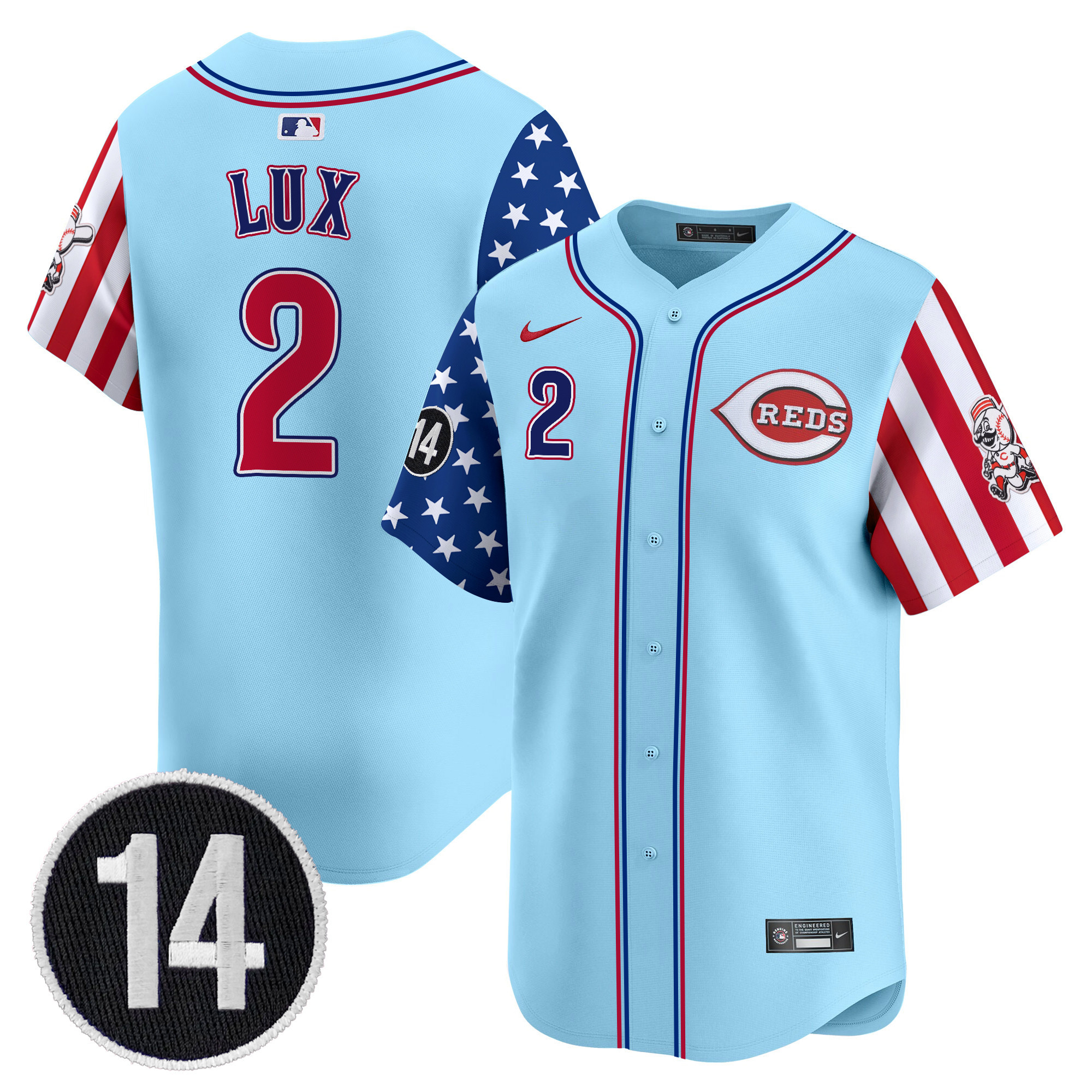 Men's Cincinnati Reds 2025 Independence Day Vapor Premier Limited Jersey - Pete Rose Patch - All Stitched - Image 31