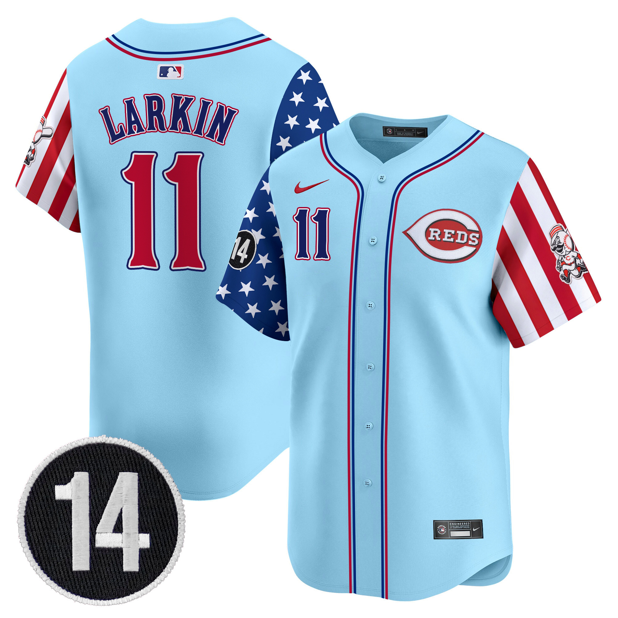 Men's Cincinnati Reds 2025 Independence Day Vapor Premier Limited Jersey - Pete Rose Patch - All Stitched - Image 30