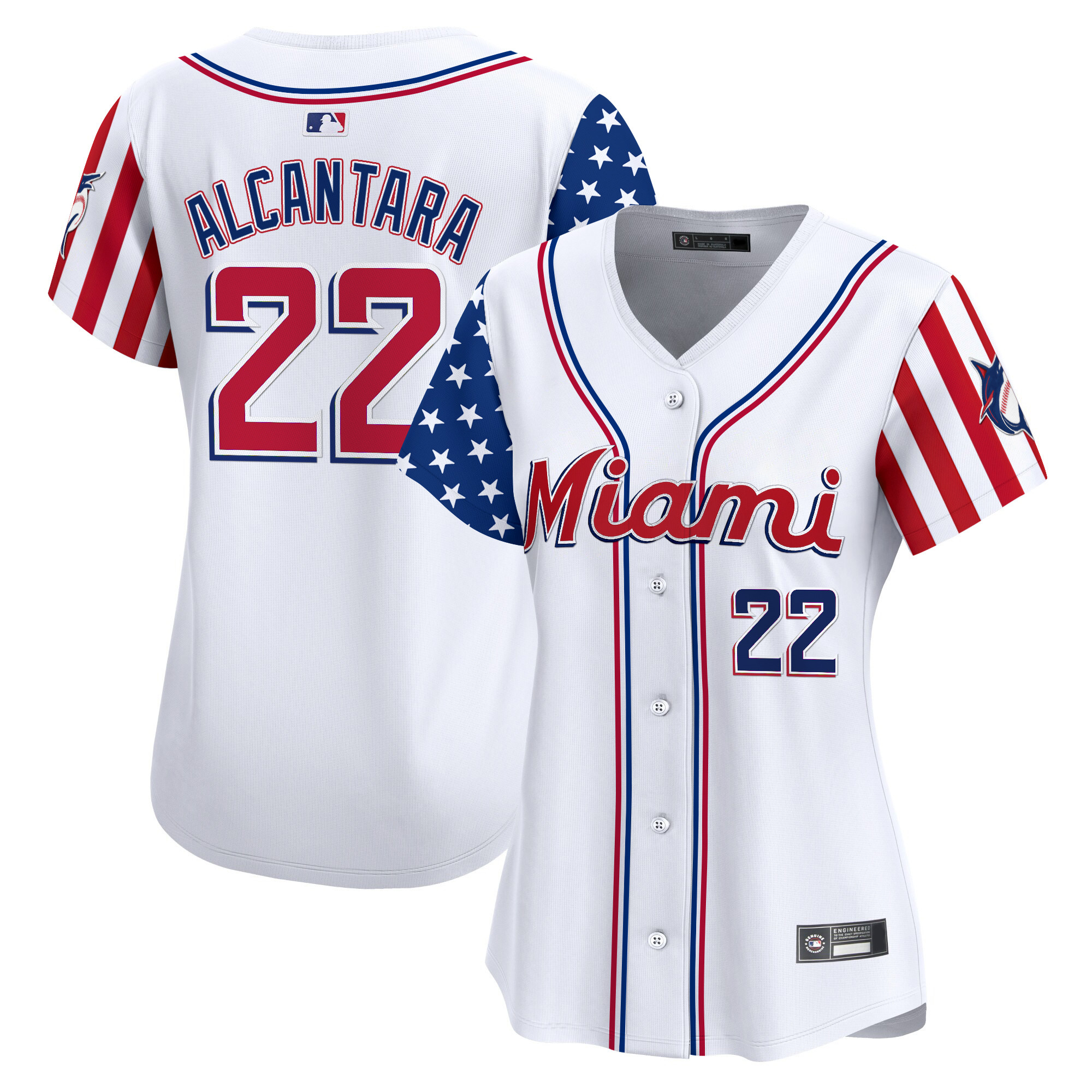Women's Miami Marlins 2025 Independence Day Vapor Premier Limited Jersey - All Stitched - Image 2