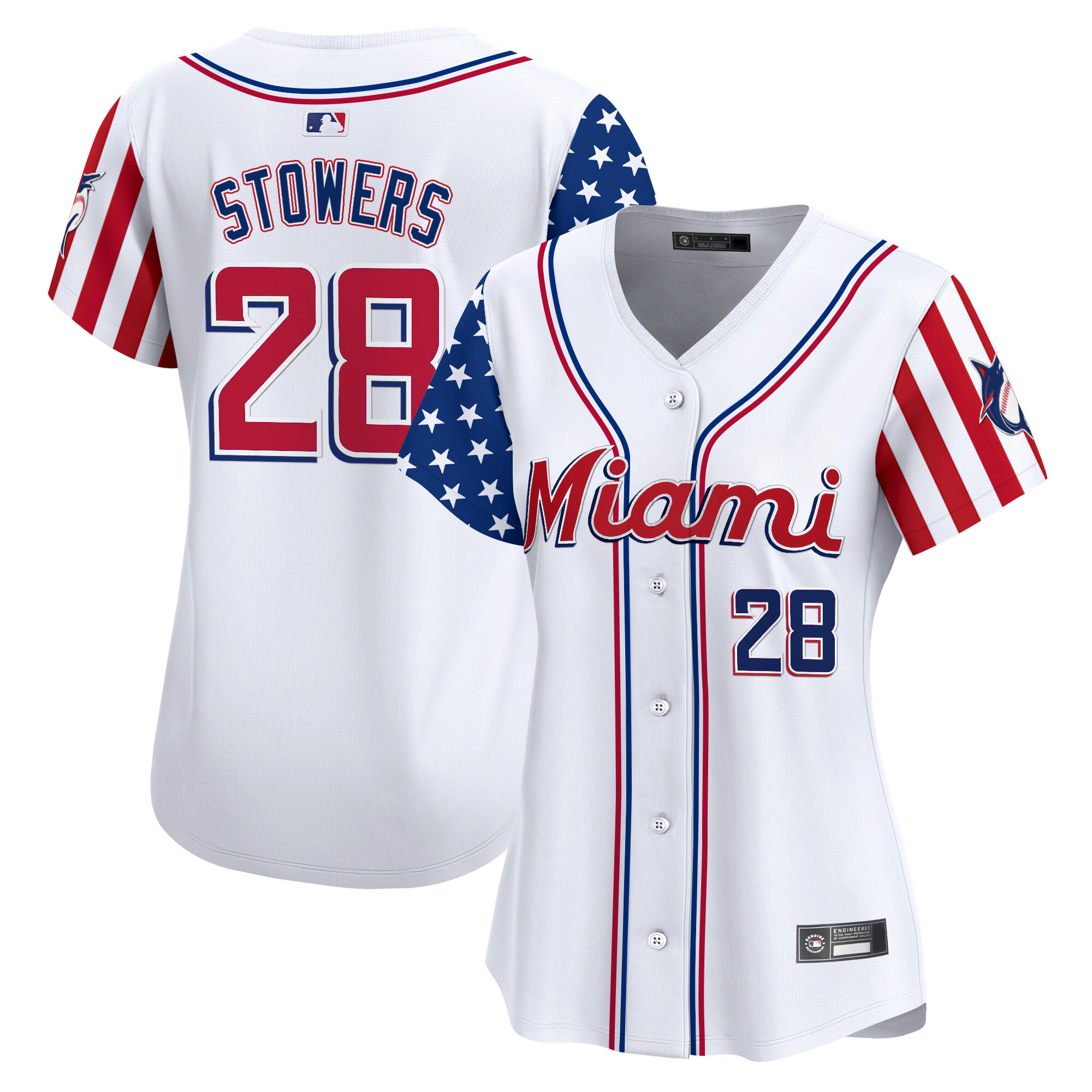 Women's Miami Marlins 2025 Independence Day Vapor Premier Limited Jersey - All Stitched