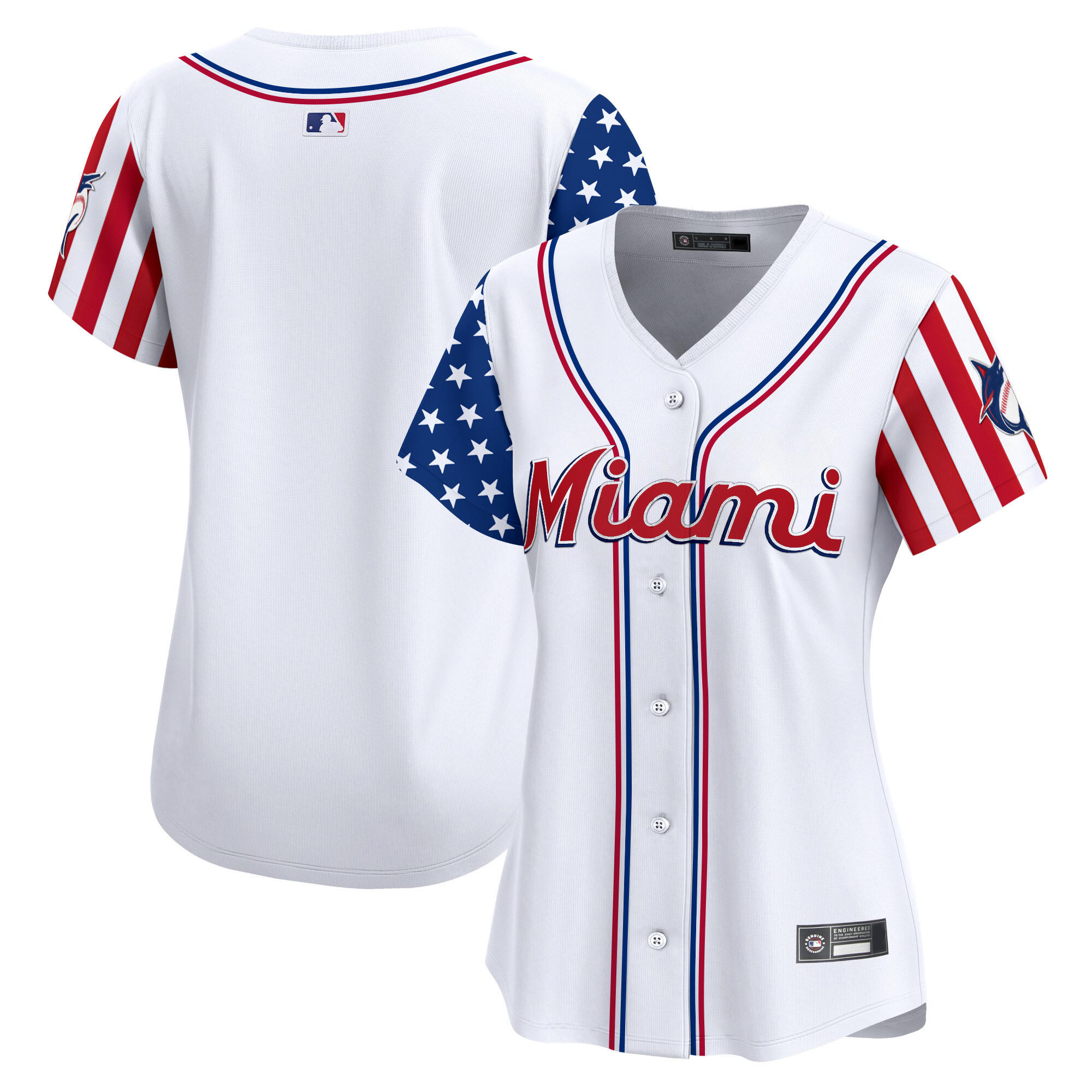 Women's Miami Marlins 2025 Independence Day Vapor Premier Limited Jersey - All Stitched - Image 8
