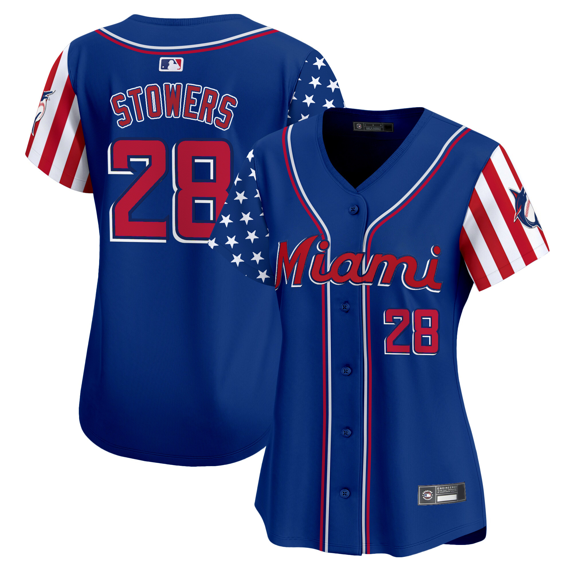 Women's Miami Marlins 2025 Independence Day Vapor Premier Limited Jersey - All Stitched - Image 17
