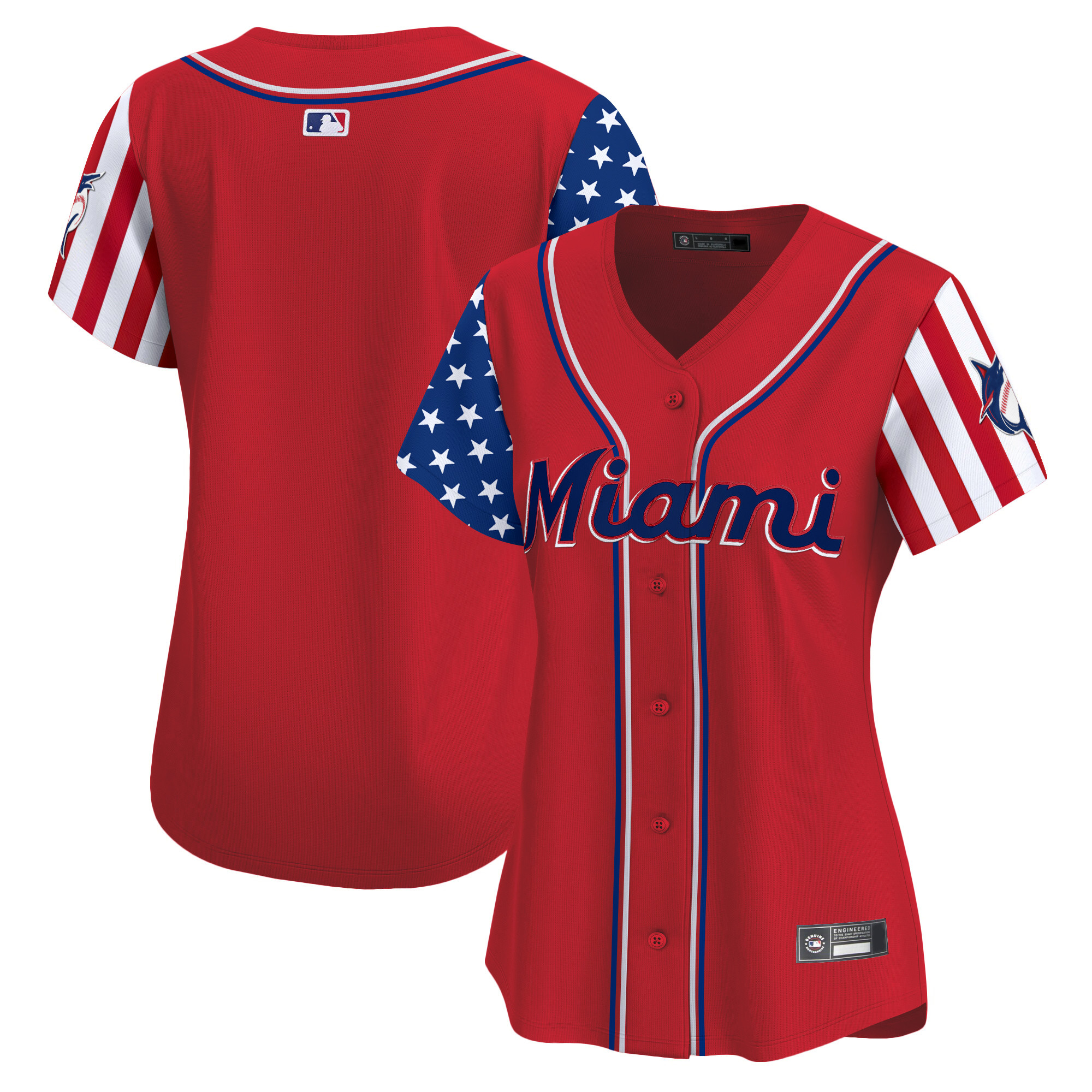 Women's Miami Marlins 2025 Independence Day Vapor Premier Limited Jersey - All Stitched - Image 16