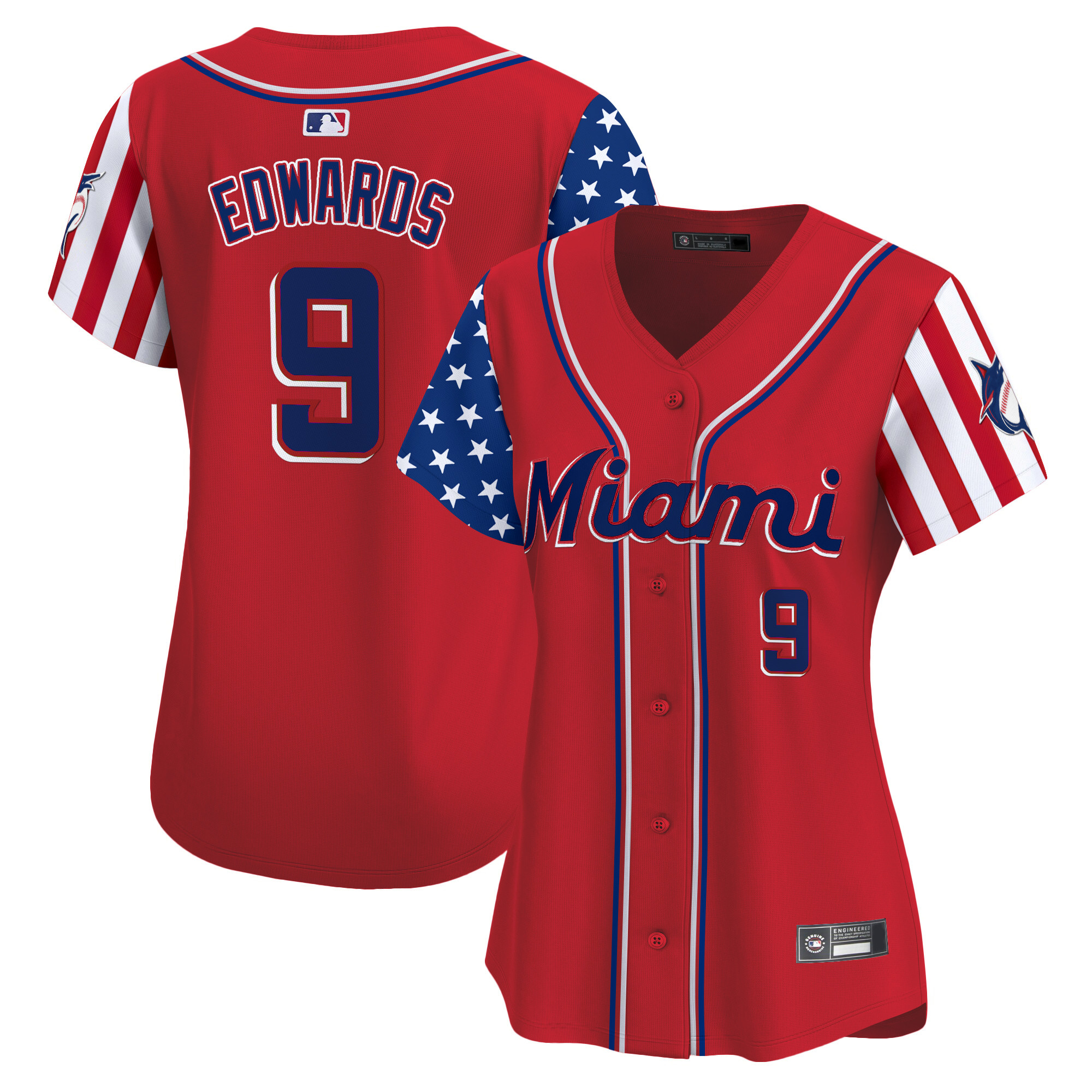 Women's Miami Marlins 2025 Independence Day Vapor Premier Limited Jersey - All Stitched - Image 11