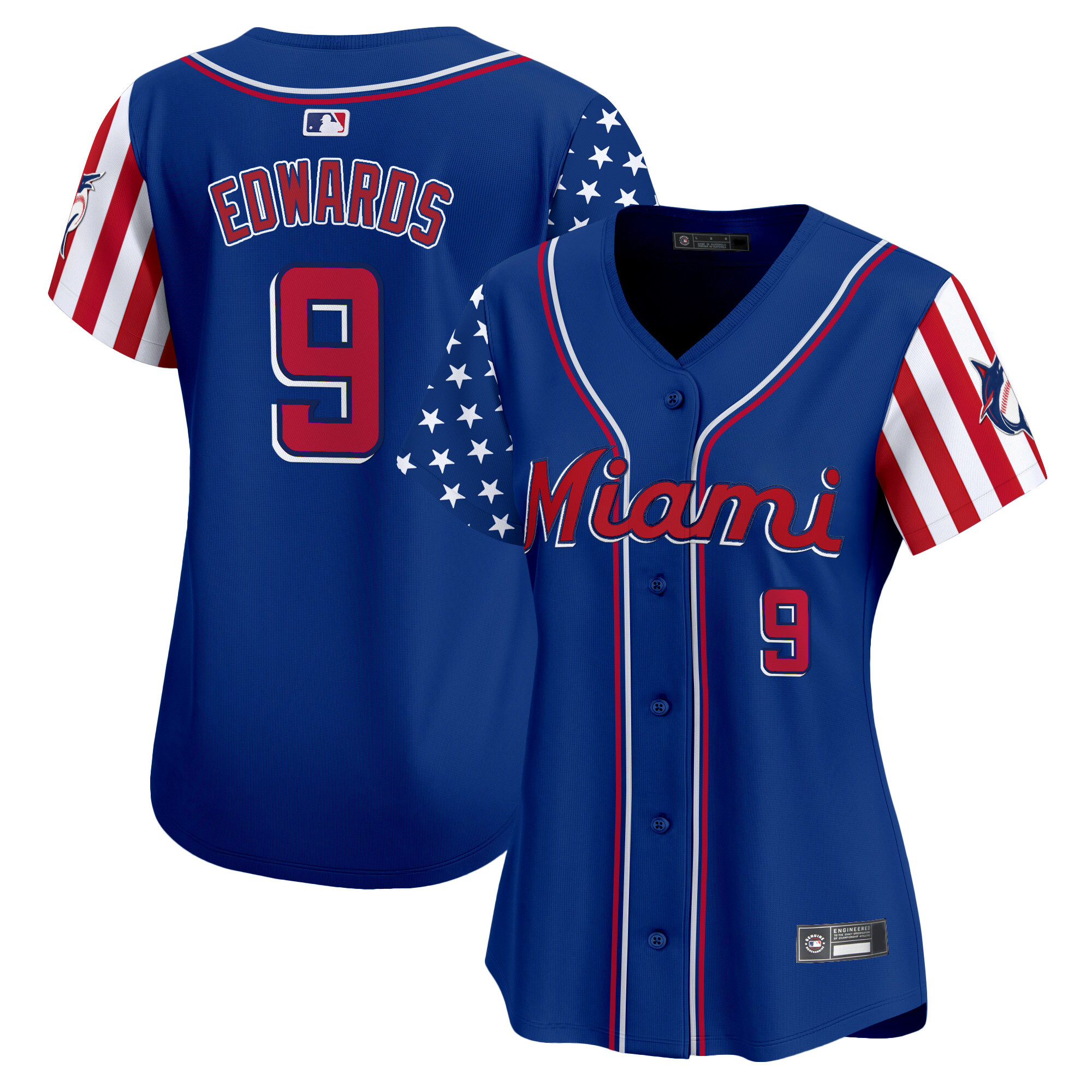 Women's Miami Marlins 2025 Independence Day Vapor Premier Limited Jersey - All Stitched - Image 19