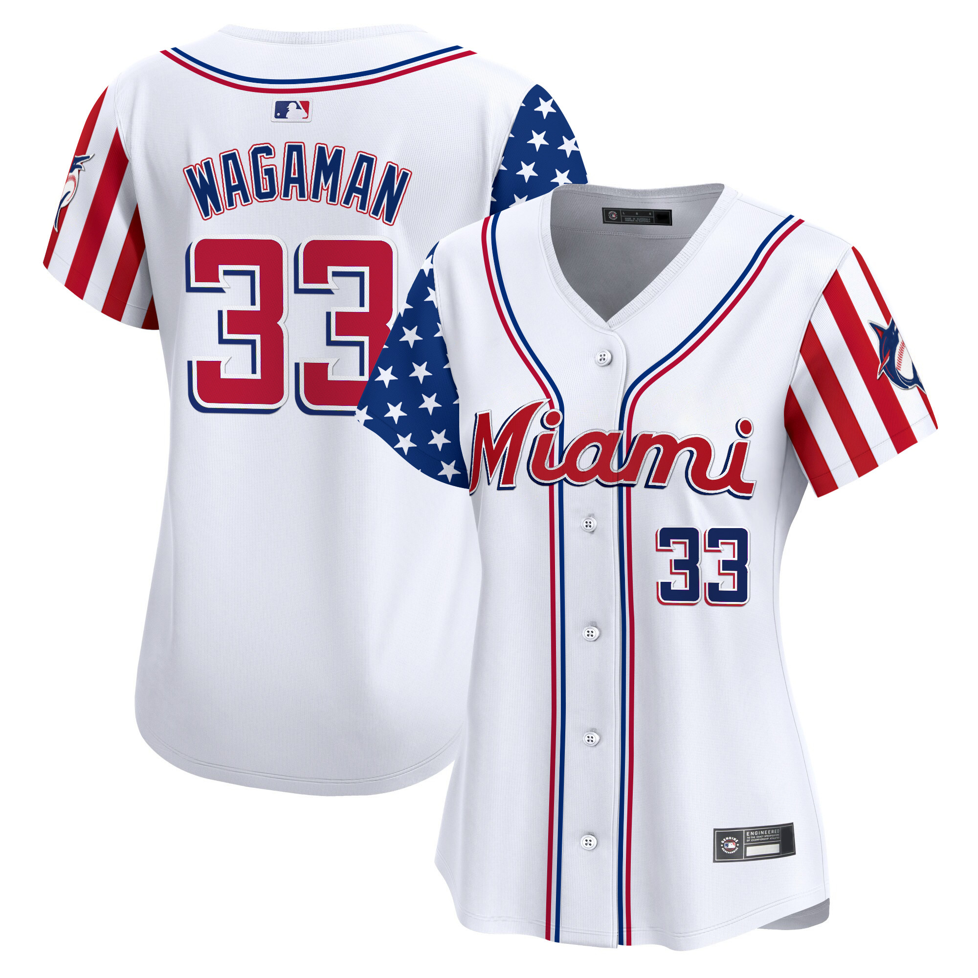 Women's Miami Marlins 2025 Independence Day Vapor Premier Limited Jersey - All Stitched - Image 5