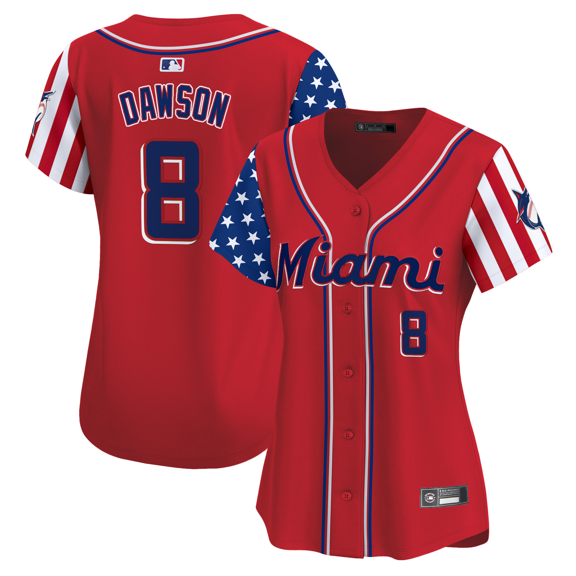 Women's Miami Marlins 2025 Independence Day Vapor Premier Limited Jersey - All Stitched - Image 15