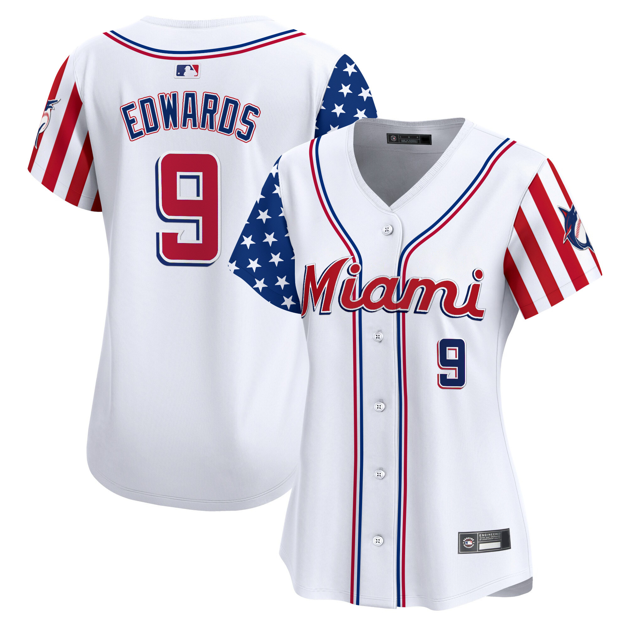 Women's Miami Marlins 2025 Independence Day Vapor Premier Limited Jersey - All Stitched - Image 3