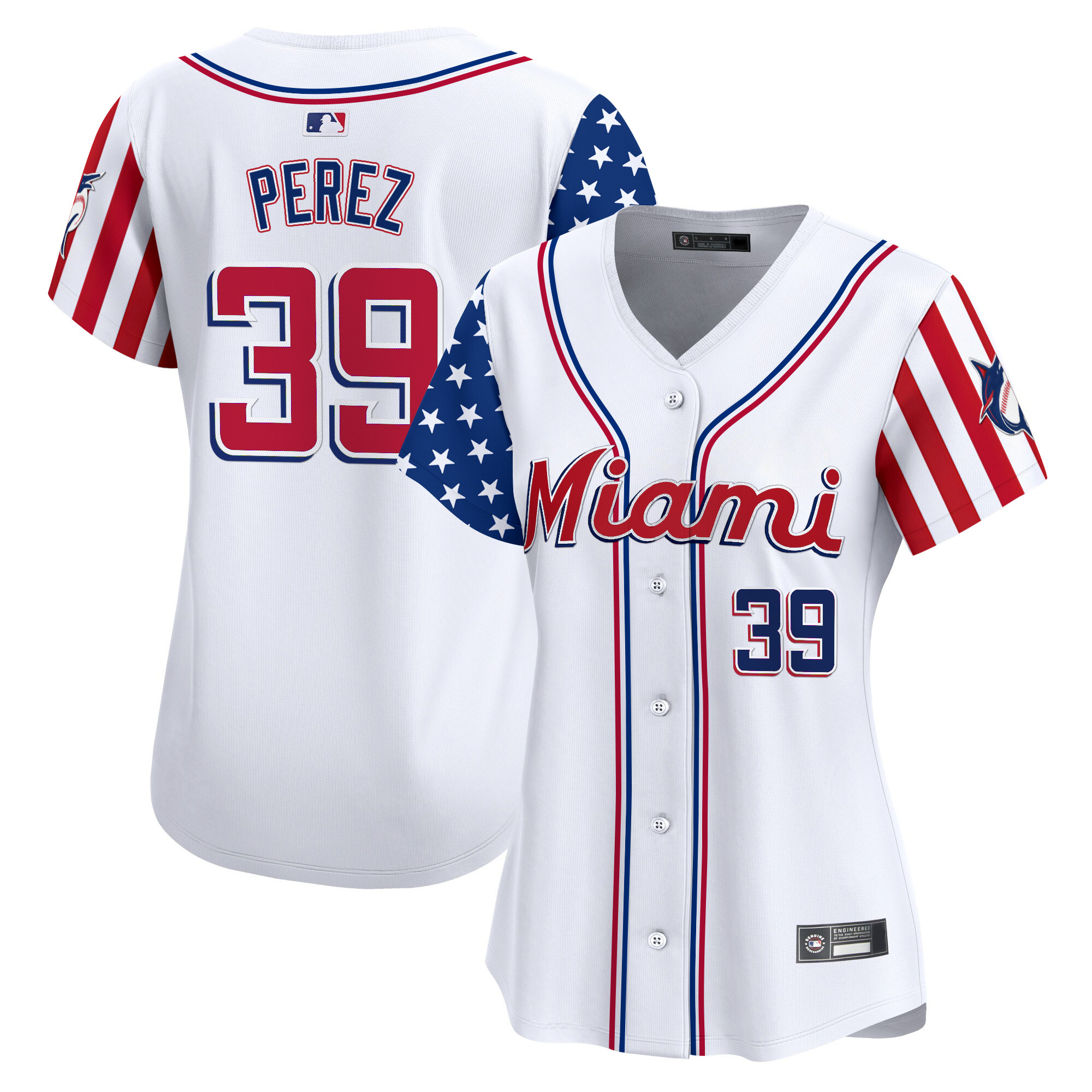 Women's Miami Marlins 2025 Independence Day Vapor Premier Limited Jersey - All Stitched - Image 4