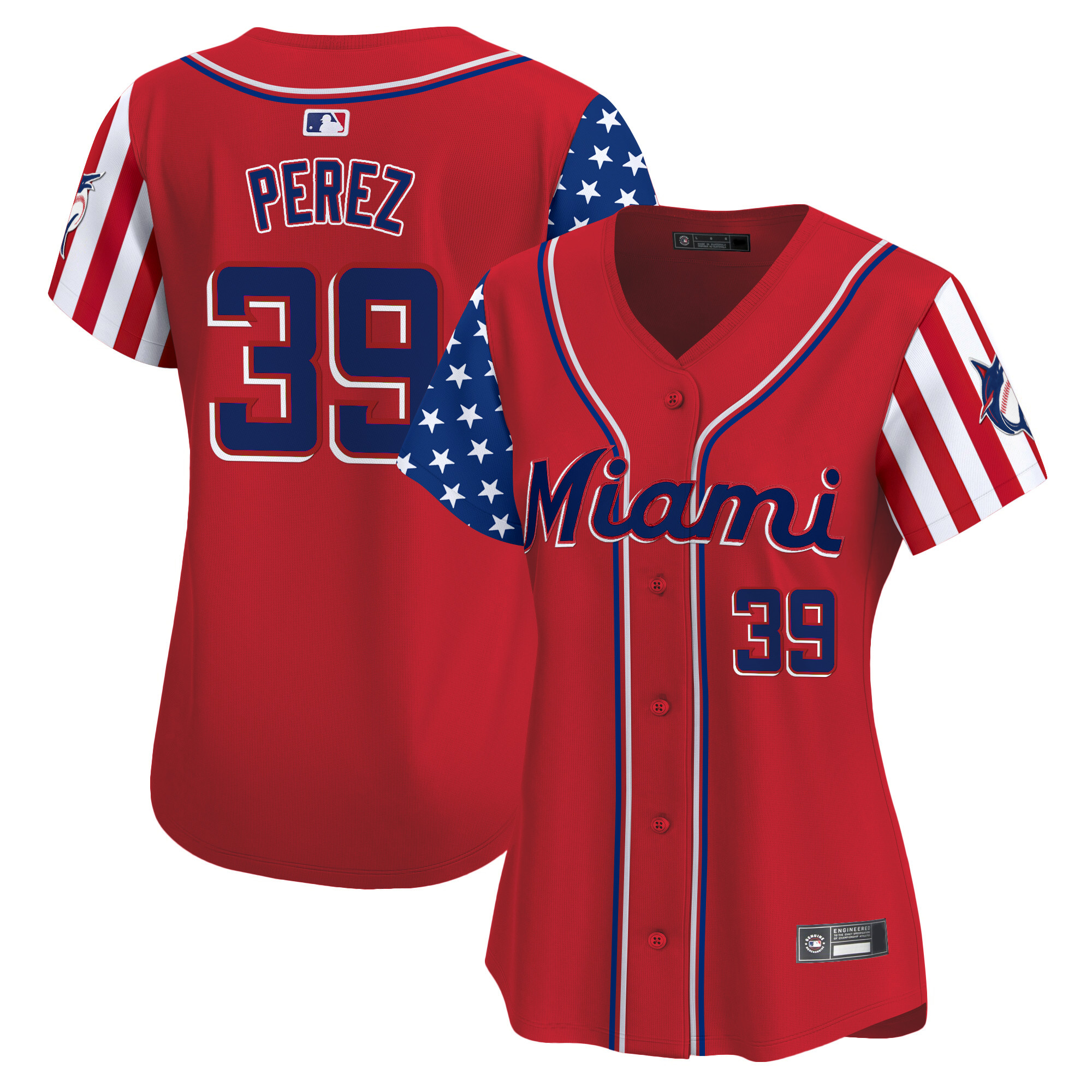 Women's Miami Marlins 2025 Independence Day Vapor Premier Limited Jersey - All Stitched - Image 12