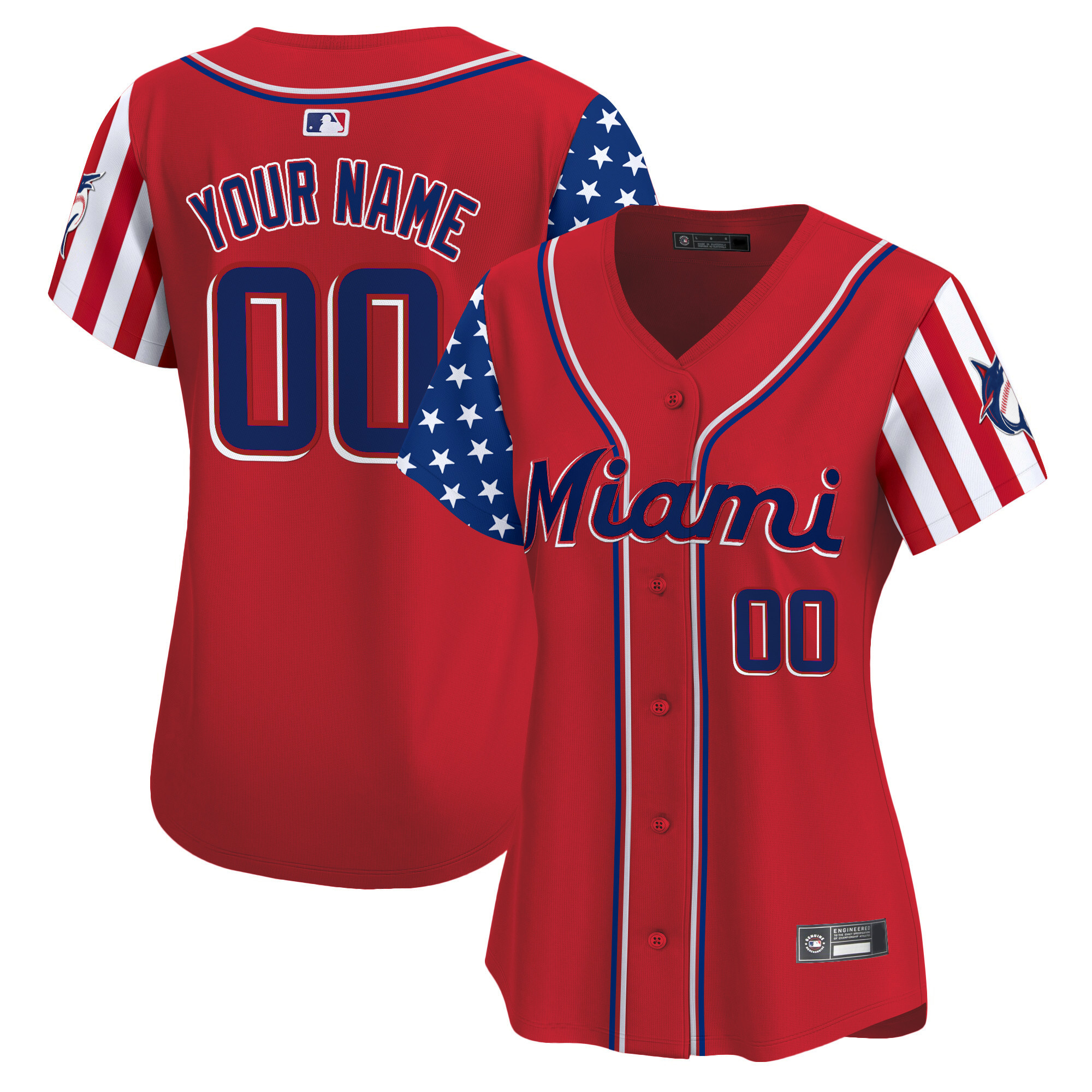 Miami Marlins 2025 Independence Day Vapor Premier Limited Custom Jersey - All Stitched - Image 5