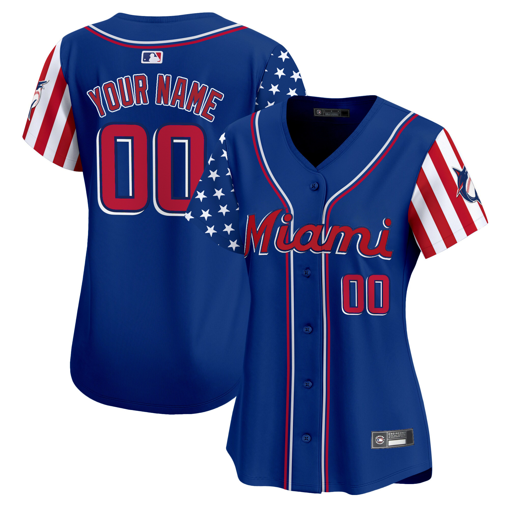 Miami Marlins 2025 Independence Day Vapor Premier Limited Custom Jersey - All Stitched - Image 6