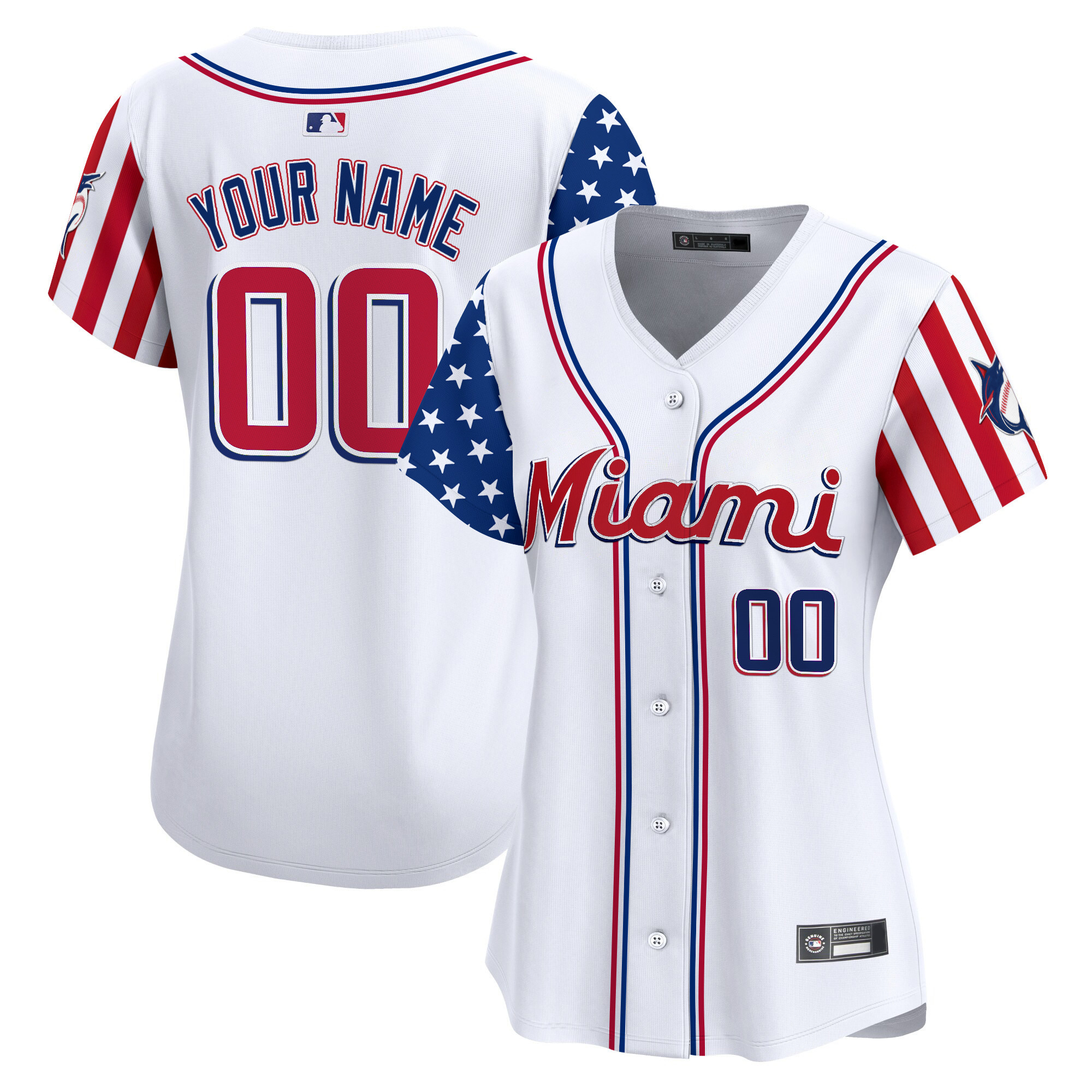 Miami Marlins 2025 Independence Day Vapor Premier Limited Custom Jersey - All Stitched - Image 4