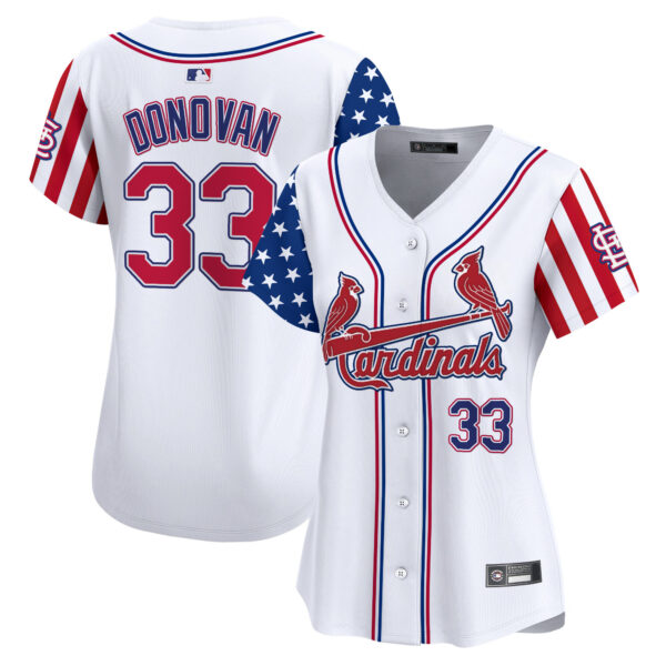 Women's St. Louis Cardinals 2025 Independence Day Vapor Premier Limited Jersey V2 - All Stitched - Image 8