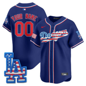 Los Angeles Dodgers 2025 Fourth of July Vapor Premier Limited Custom Jersey - All Stitched