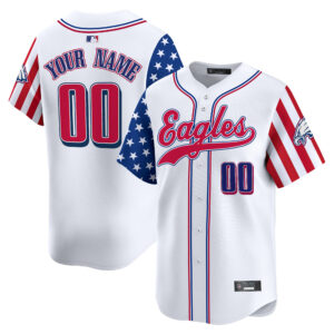 Philadelphia Eagles 2025 Independence Day Vapor Baseball Custom Jersey - All Stitched