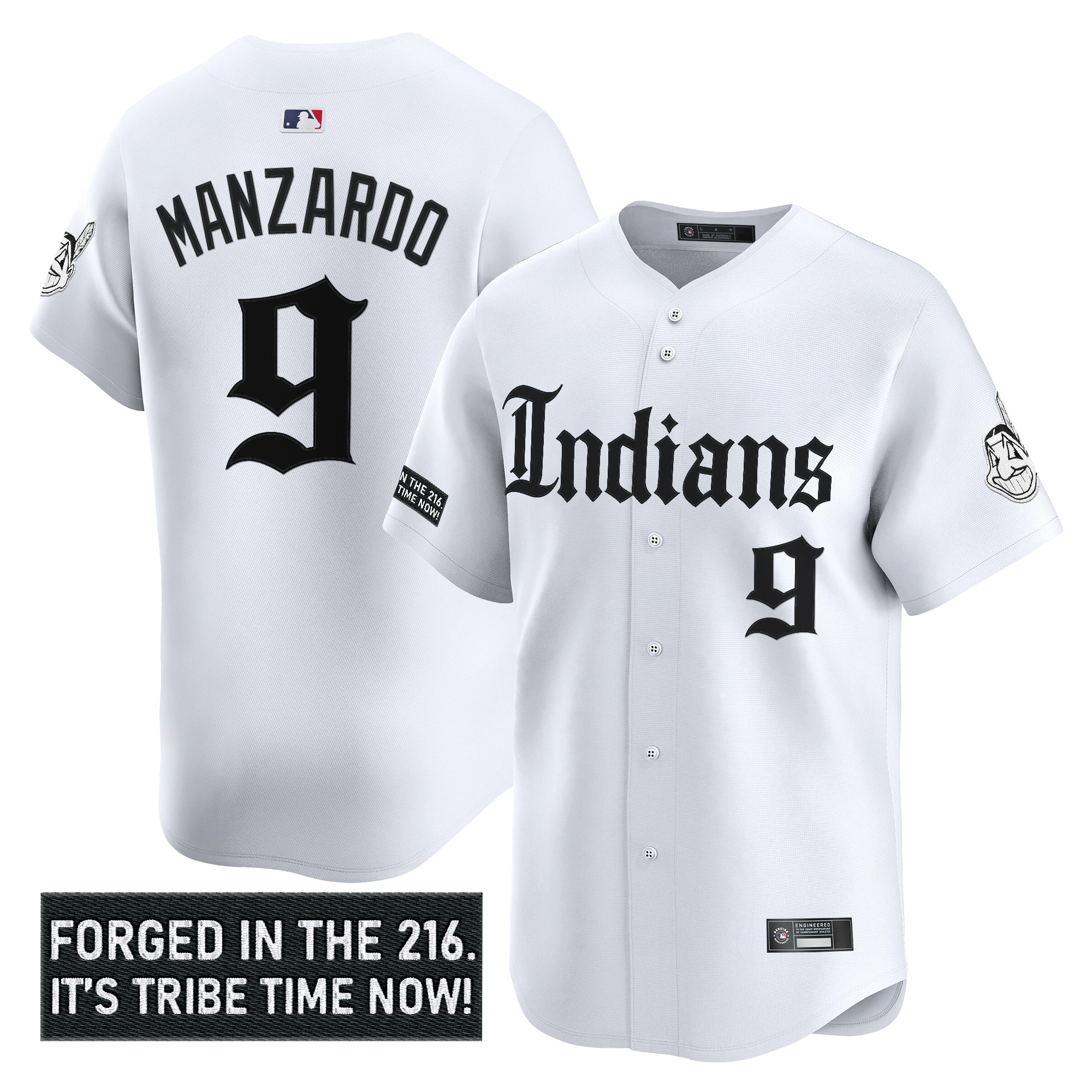 Men's Cleveland Indians 'Gothic Iron Edition' Vapor Premier Limited Jersey V2 - All Stitched - Image 15