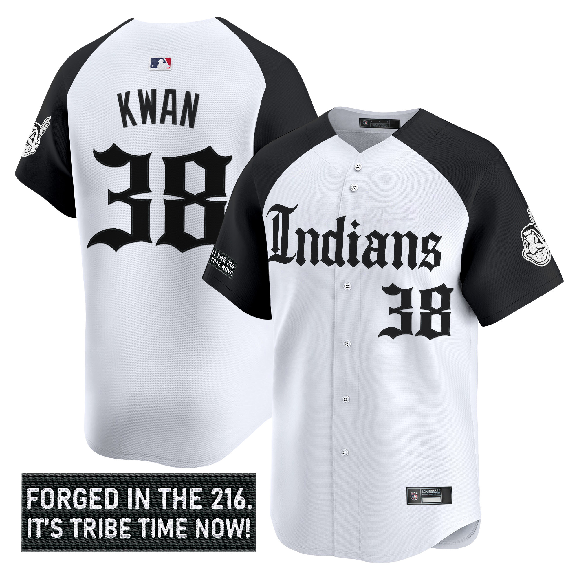 Men's Cleveland Indians 'Gothic Iron Edition' Vapor Premier Limited Jersey V2 - All Stitched - Image 22