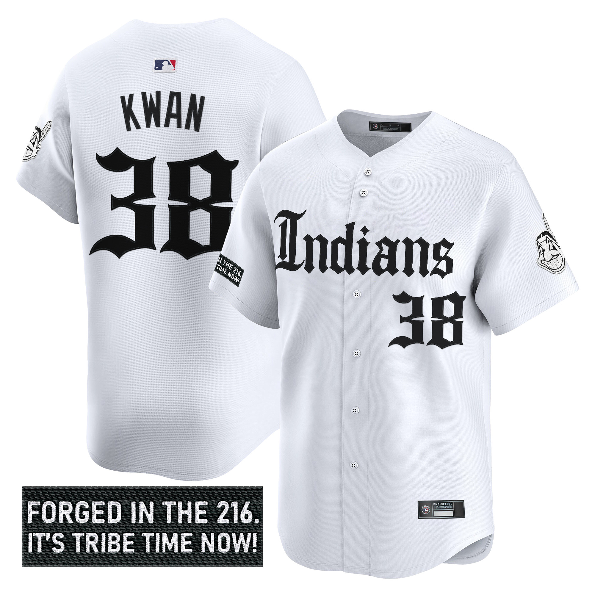 Men's Cleveland Indians 'Gothic Iron Edition' Vapor Premier Limited Jersey V2 - All Stitched - Image 13