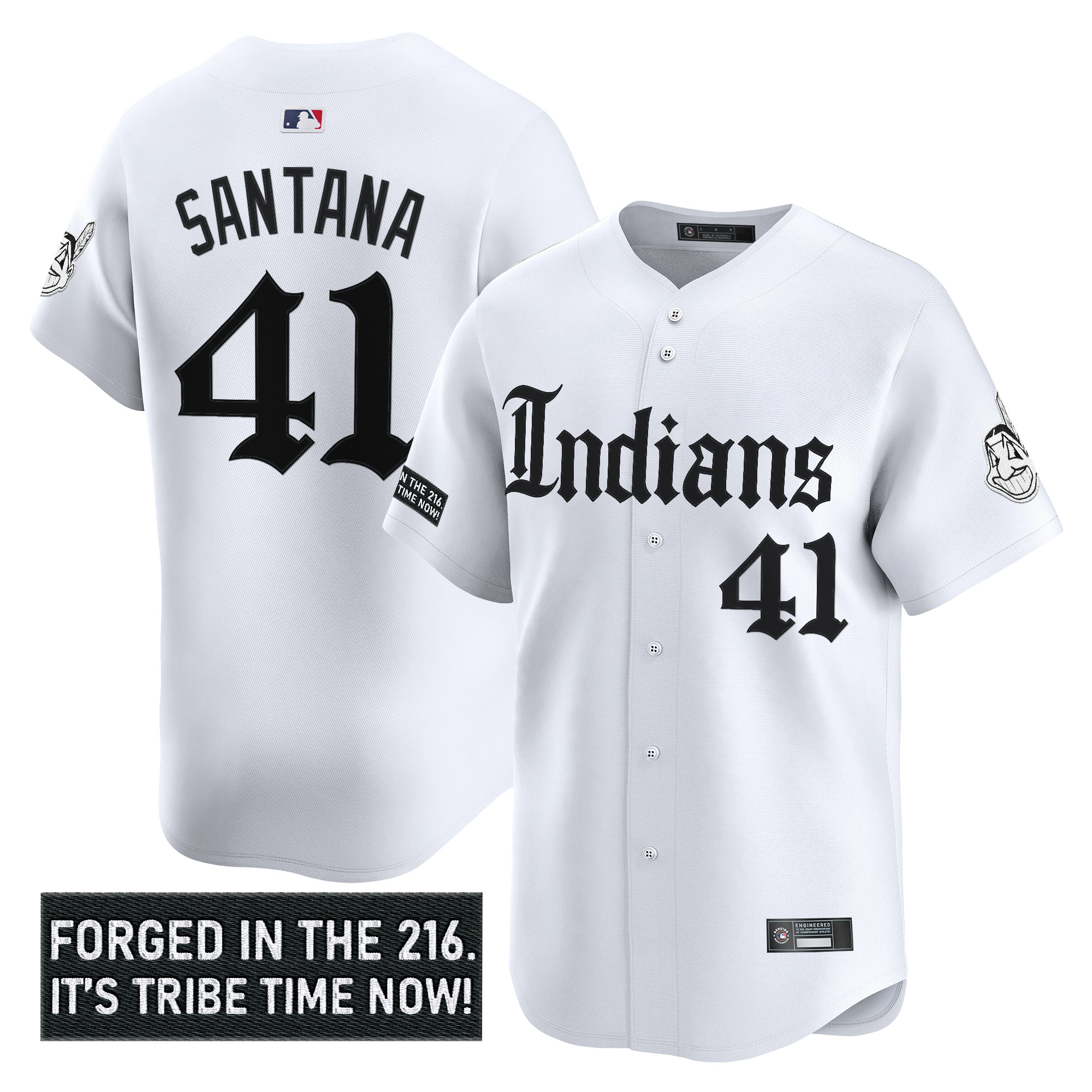 Men's Cleveland Indians 'Gothic Iron Edition' Vapor Premier Limited Jersey V2 - All Stitched - Image 16