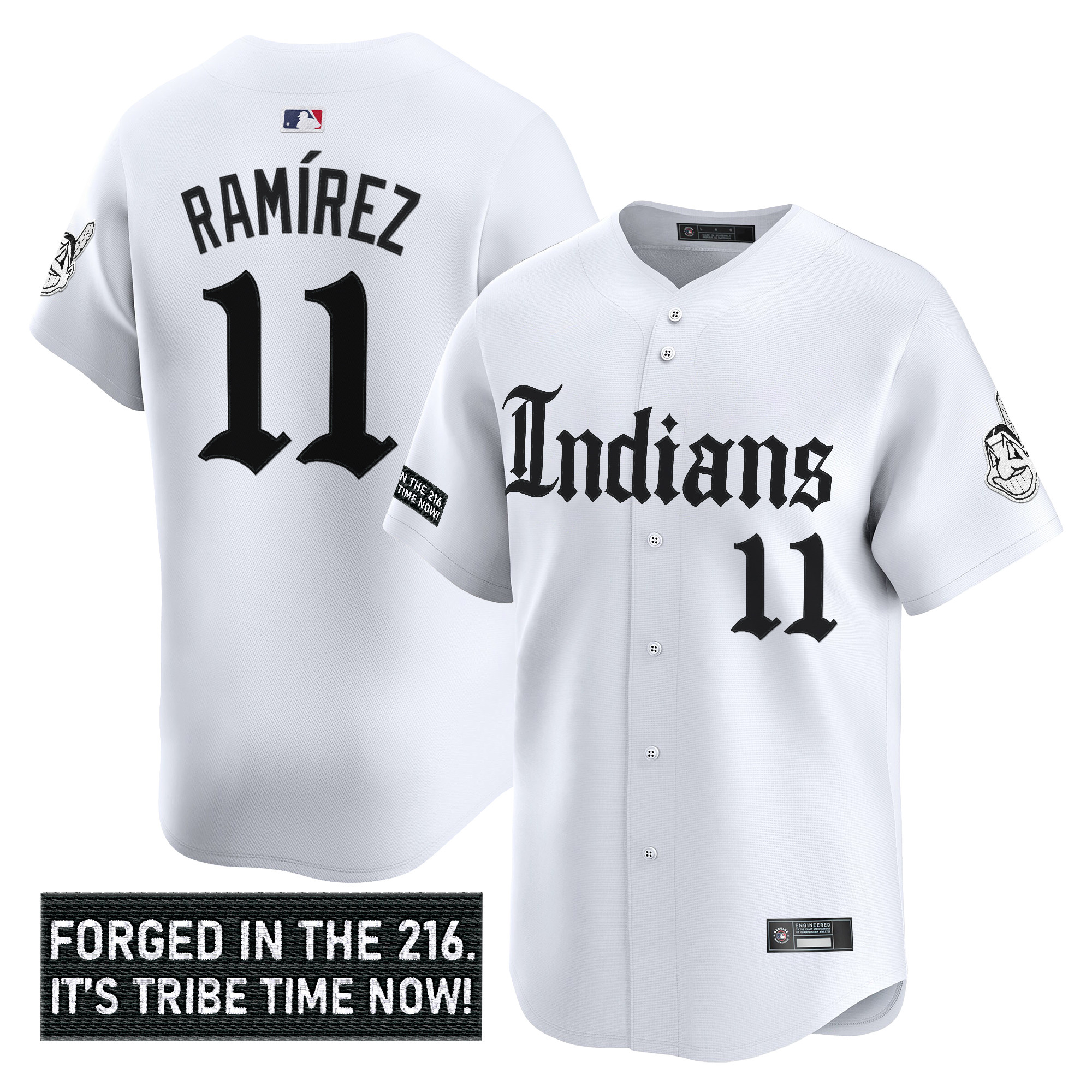 Men's Cleveland Indians 'Gothic Iron Edition' Vapor Premier Limited Jersey V2 - All Stitched - Image 10
