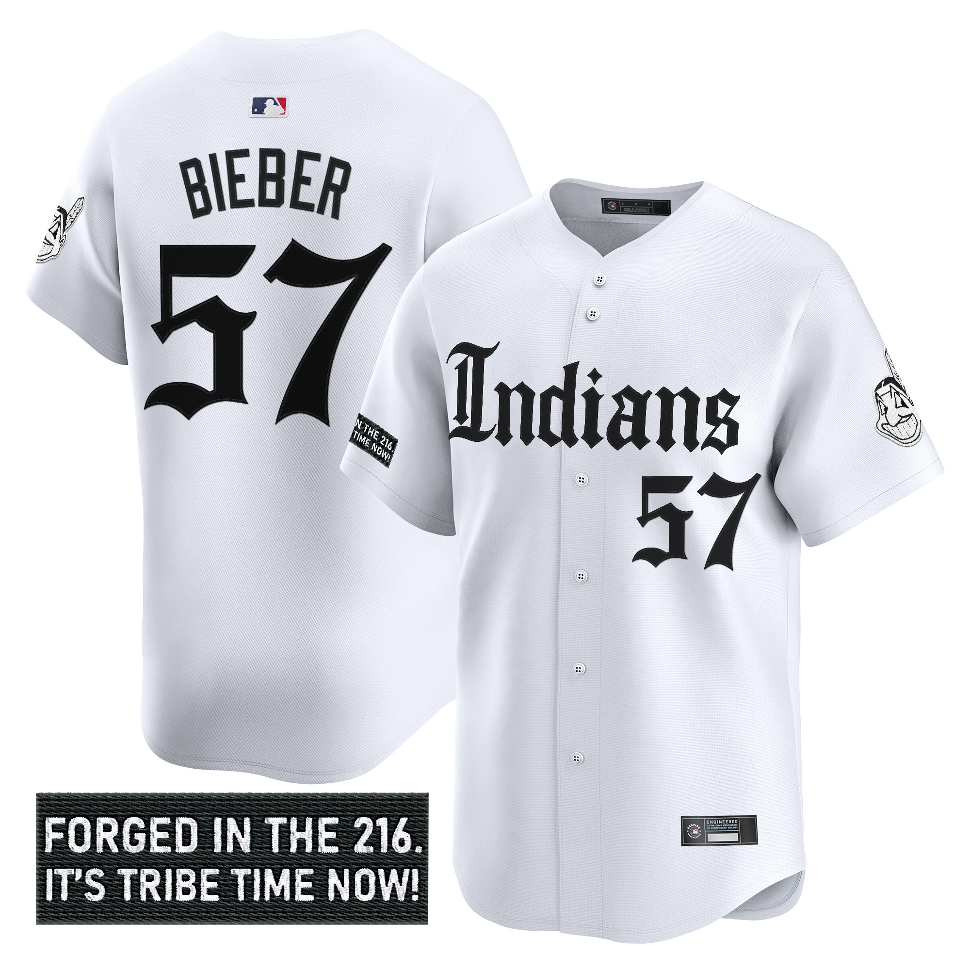 Men's Cleveland Indians 'Gothic Iron Edition' Vapor Premier Limited Jersey V2 - All Stitched - Image 12