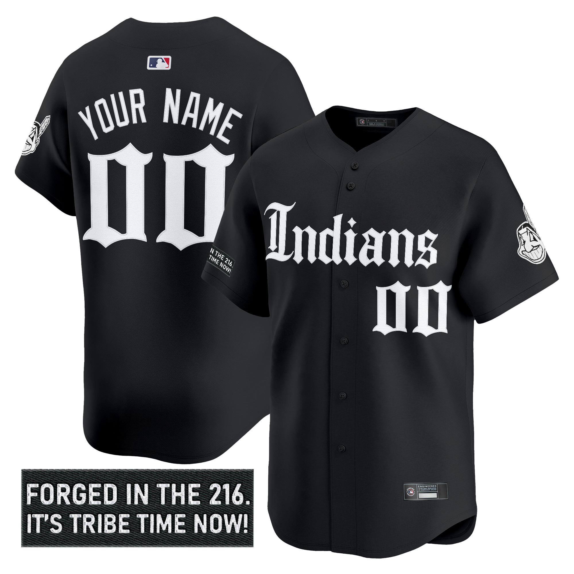 Cleveland Indians 'Gothic Iron Edition' Vapor Premier Limited Custom Jersey V2 - All Stitched