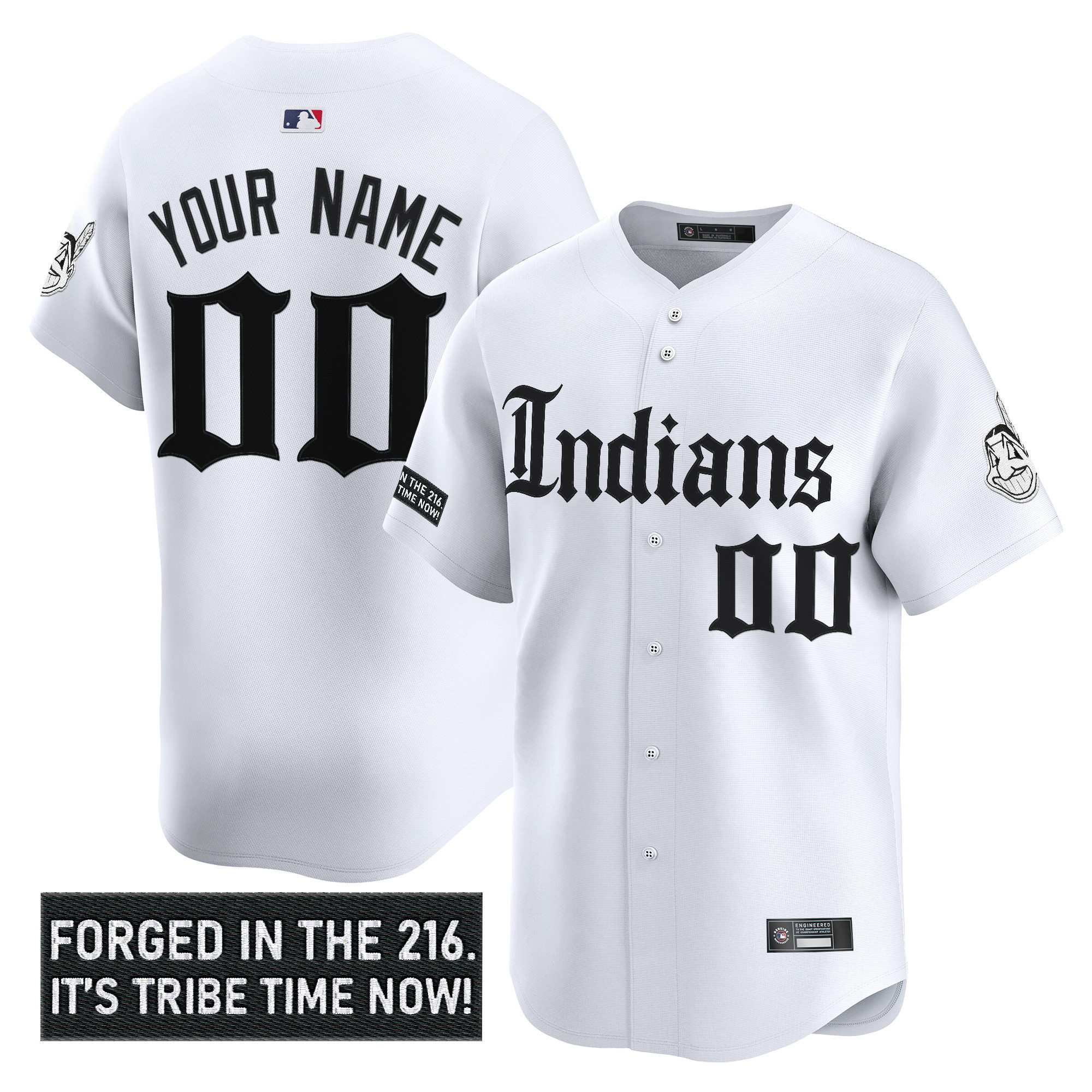 Cleveland Indians 'Gothic Iron Edition' Vapor Premier Limited Custom Jersey V2 - All Stitched - Image 2