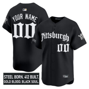 Pittsburgh Pirates 'Gothic Steel City Edition' Vapor Premier Limited Custom Jersey - All Stitched