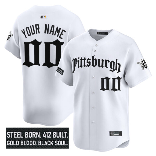 Pittsburgh Pirates 'Gothic Steel City Edition' Vapor Premier Limited Custom Jersey - All Stitched - Image 2