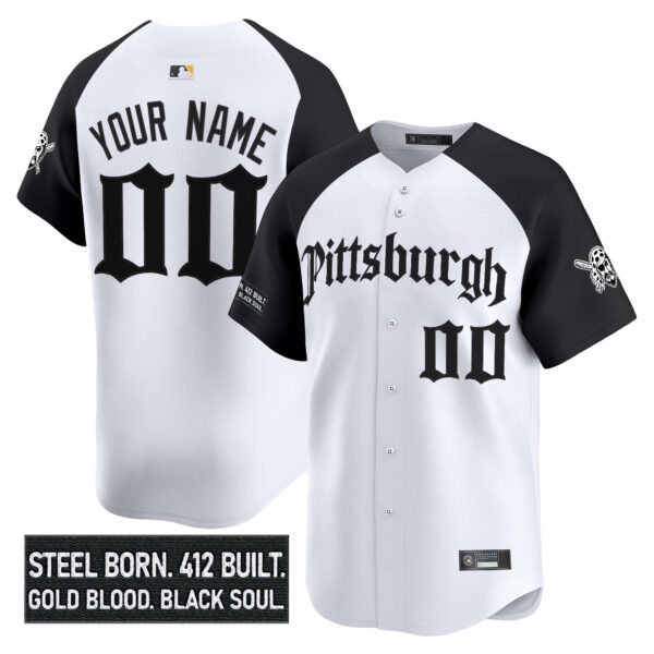 Pittsburgh Pirates 'Gothic Steel City Edition' Vapor Premier Limited Custom Jersey - All Stitched - Image 3