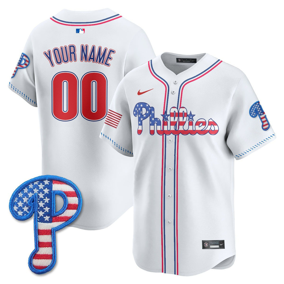 Philadelphia Phillies 2025 Fourth of July Vapor Premier Limited Custom Jersey - All Stitched - Image 4