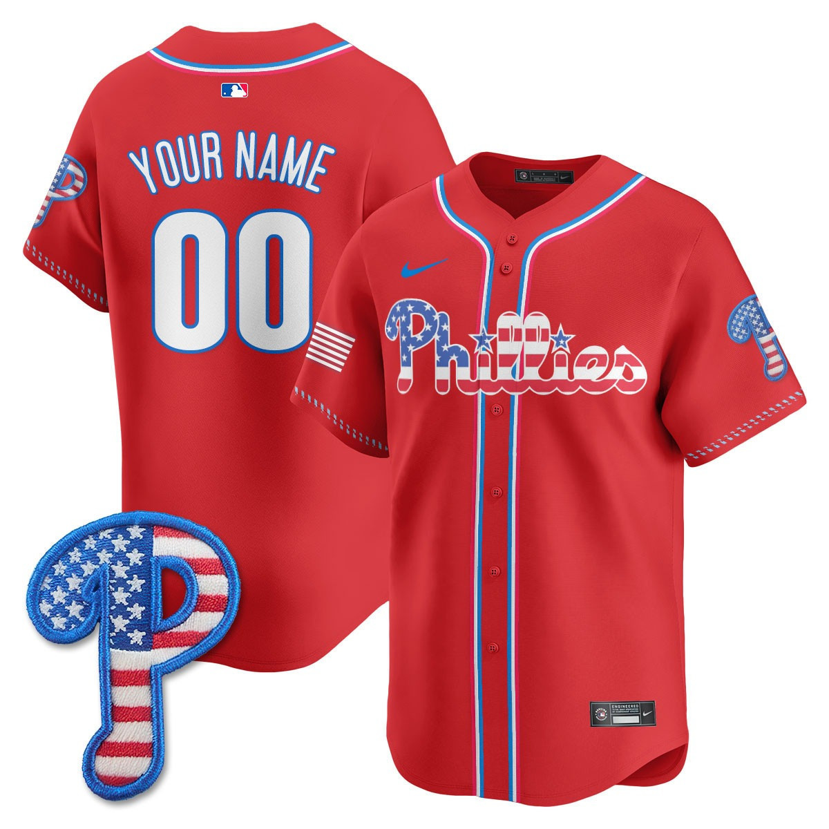 Philadelphia Phillies 2025 Fourth of July Vapor Premier Limited Custom Jersey - All Stitched - Image 3